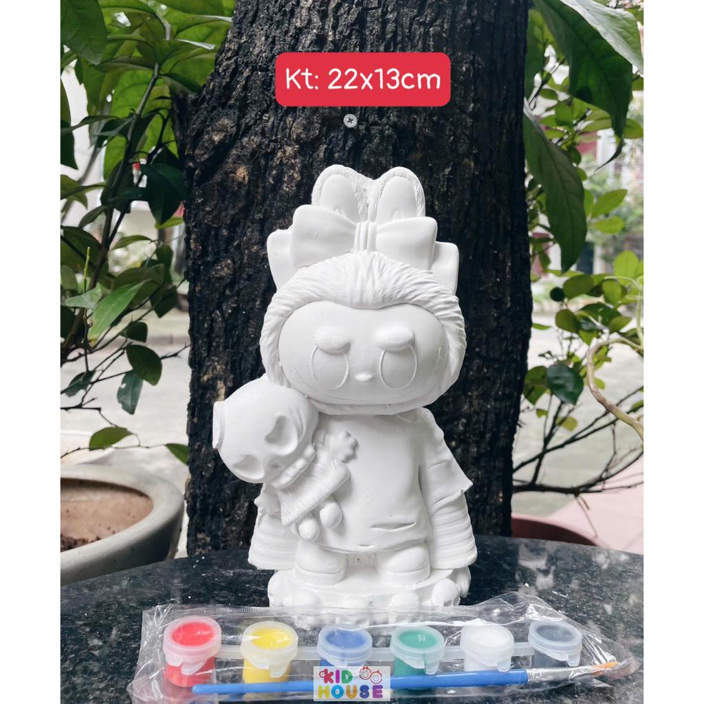 (Size to 16-23cm) Tượng thạch cao bé ba, labubu, kuromi, capybara, công chúa, siêu nhân, Set tô tượng kèm màu và bút vẽ