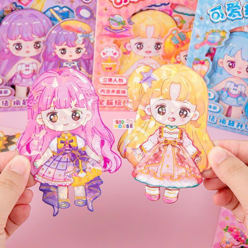 Bộ đồ chơi thay váy công chúa nam châm, tranh nam châm thay trang phục công chúa, sticker nam châm thay váy công chúa