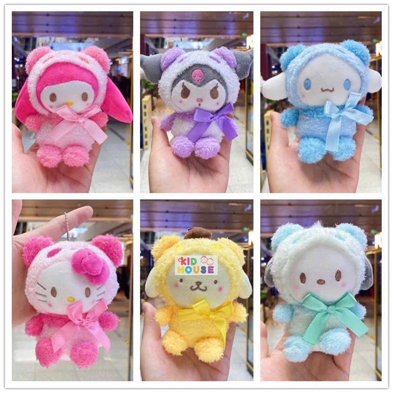 Móc khóa gấu bông kuromi, capybara, babythree xinh xắn treo balo túi xách, móc khóa nhân vật dễ thương