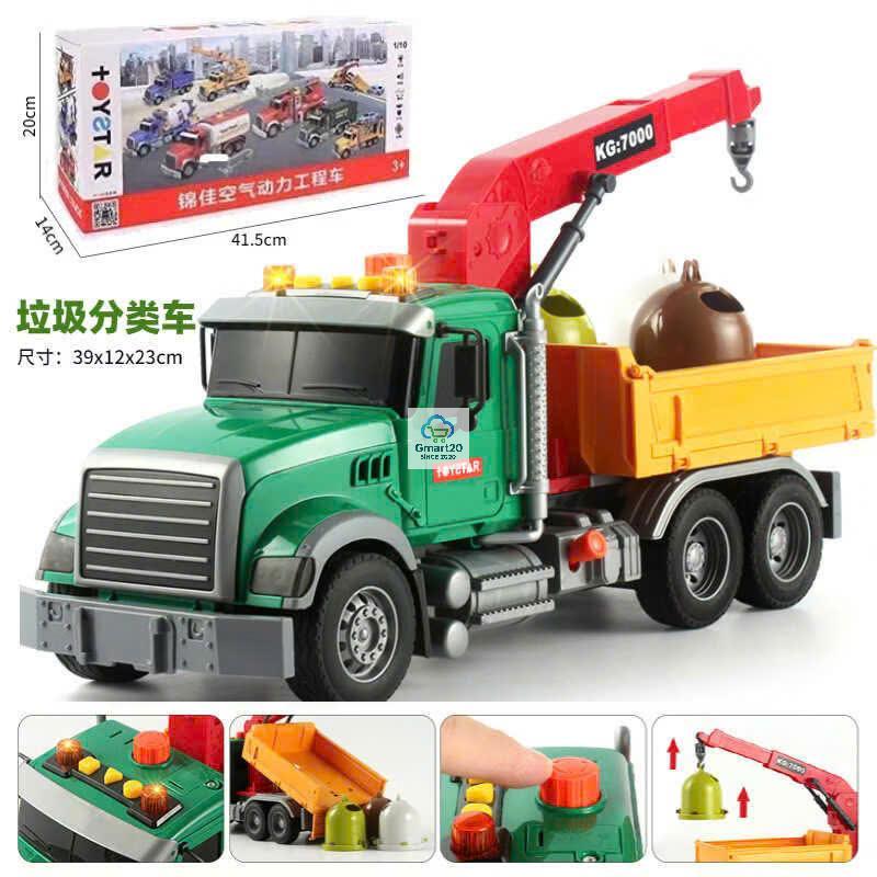 Đồ chơi ô tô, máy xây dựng mô hình, xe cứu hỏa, cần cẩu, trộn bê tông, xe cứu hộ có hiệu ứng đèn âm thanh