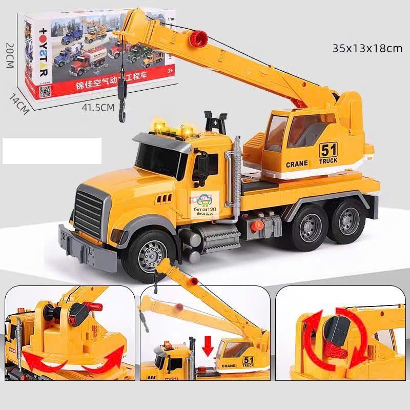 Đồ chơi ô tô, máy xây dựng mô hình, xe cứu hỏa, cần cẩu, trộn bê tông, xe cứu hộ có hiệu ứng đèn âm thanh