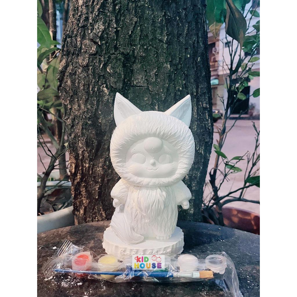 (Size to 16-23cm) Tượng thạch cao bé ba, labubu, kuromi, capybara, công chúa, siêu nhân, Set tô tượng kèm màu và bút vẽ