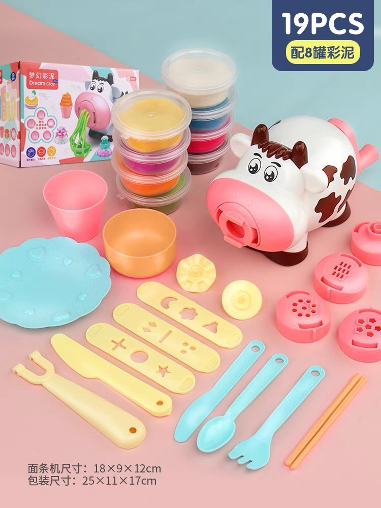 Đất nặn an toàn, Bộ đồ chơi máy làm kem, máy làm mỳ bằng đất nặn cao cấp, bộ đồ chơi đất nặn tạo hình chữ, động vật