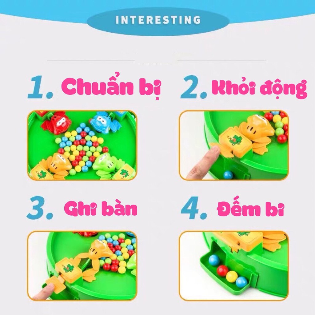 Bộ đồ chơi ếch ăn bi vui nhộn, ếch ăn kẹo cỡ to, trò chơi giải trí hungry frogs