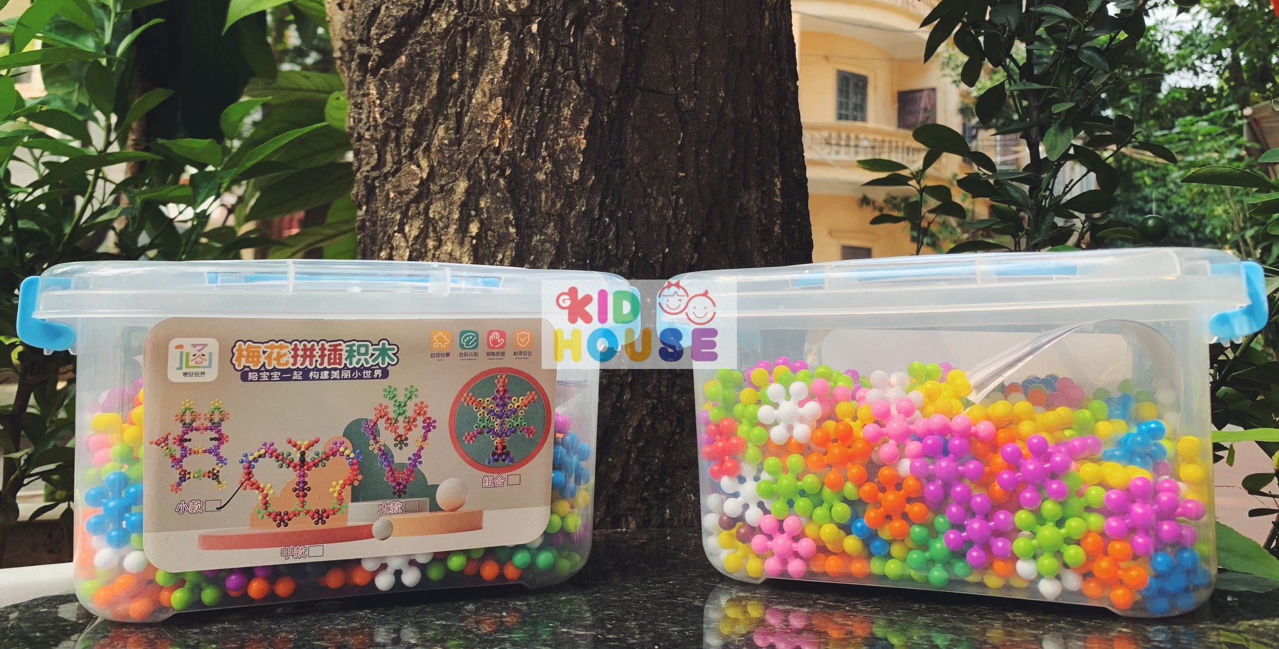 Bộ xếp hình hình hoa mai 3D 200, 400 chi tiết, mô hình lắp ráp hoa mai 3D xoay chiều tặng kèm hướng dẫn lắp ráp