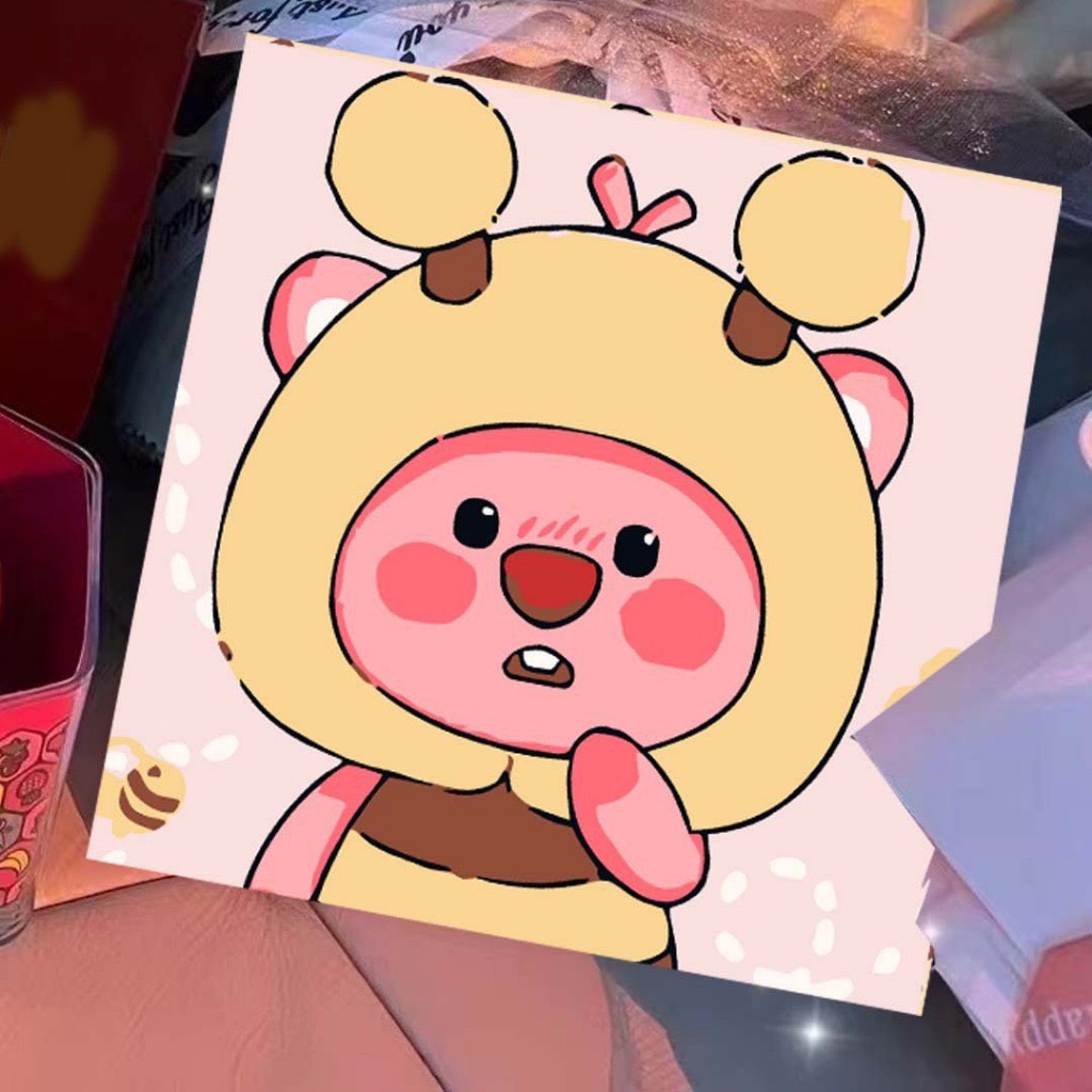 Tranh tô màu số hóa đã căng khung kèm màu, cọ size 20x20, tranh số hóa hoạt hình, bé ba, phong cảnh, loopy, cappy bara