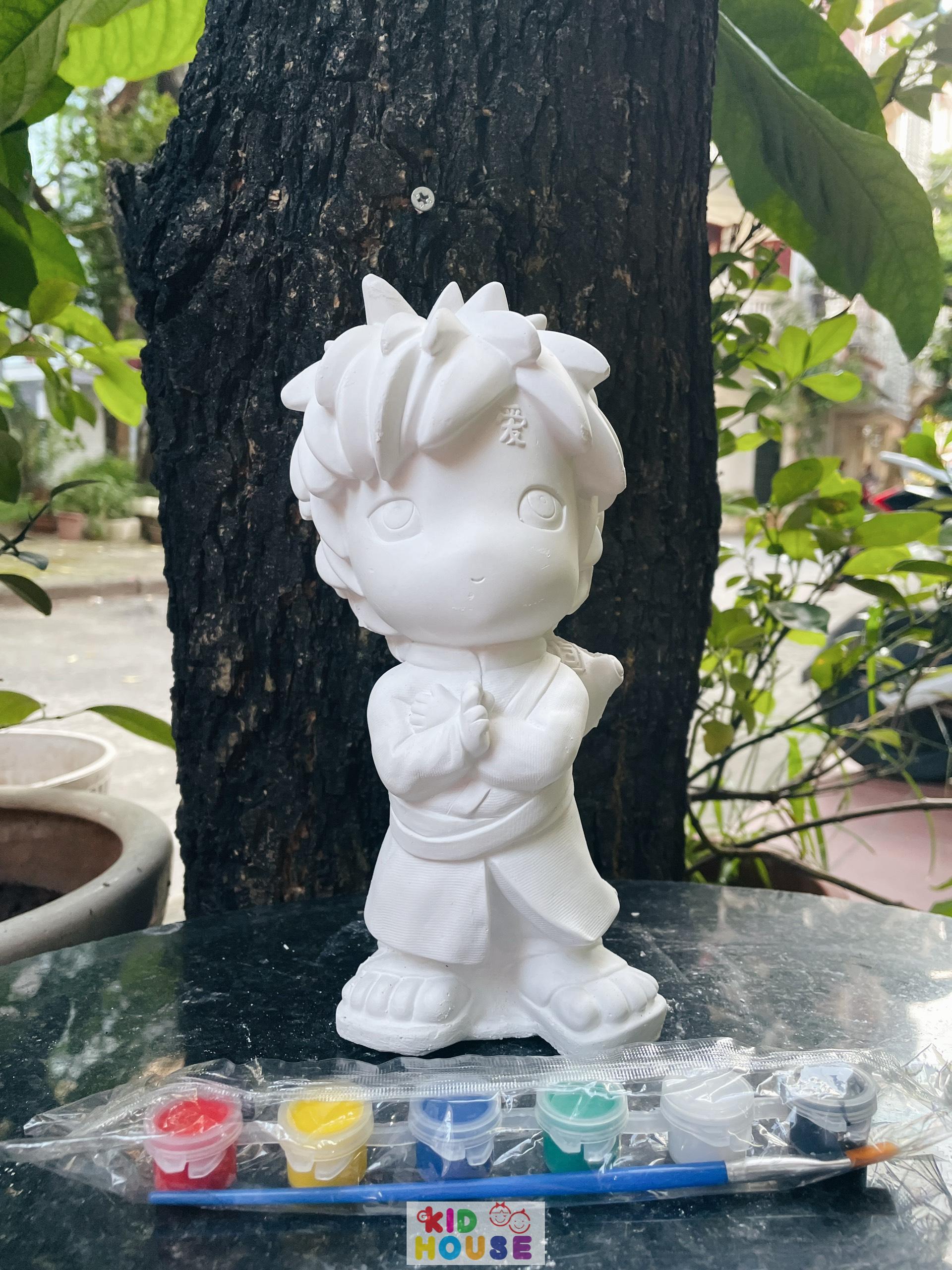 (Size to 16-23cm) Tượng thạch cao bé ba, labubu, kuromi, capybara, công chúa, siêu nhân, Set tô tượng kèm màu và bút vẽ