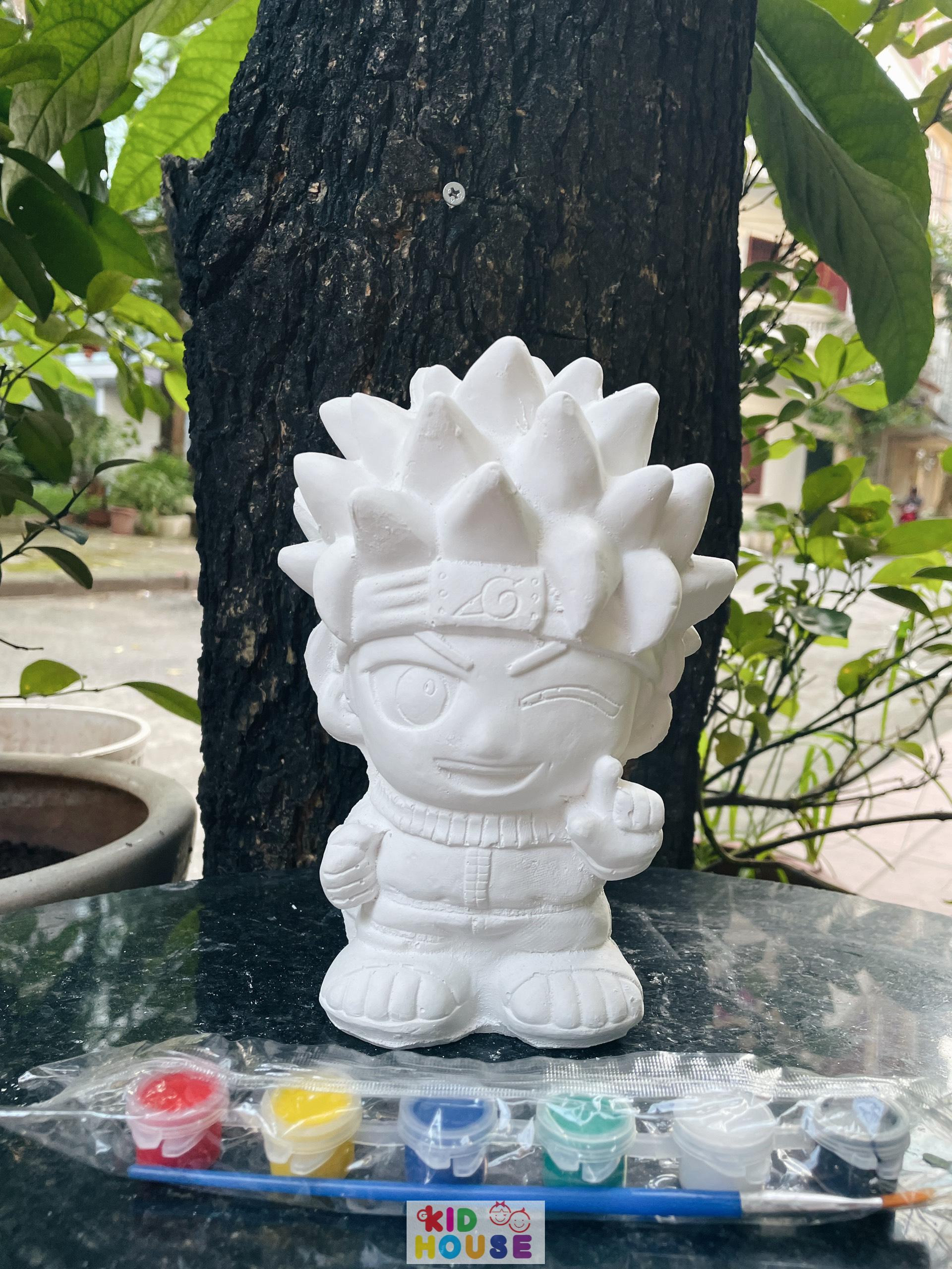 (Size to 16-23cm) Tượng thạch cao bé ba, labubu, kuromi, capybara, công chúa, siêu nhân, Set tô tượng kèm màu và bút vẽ