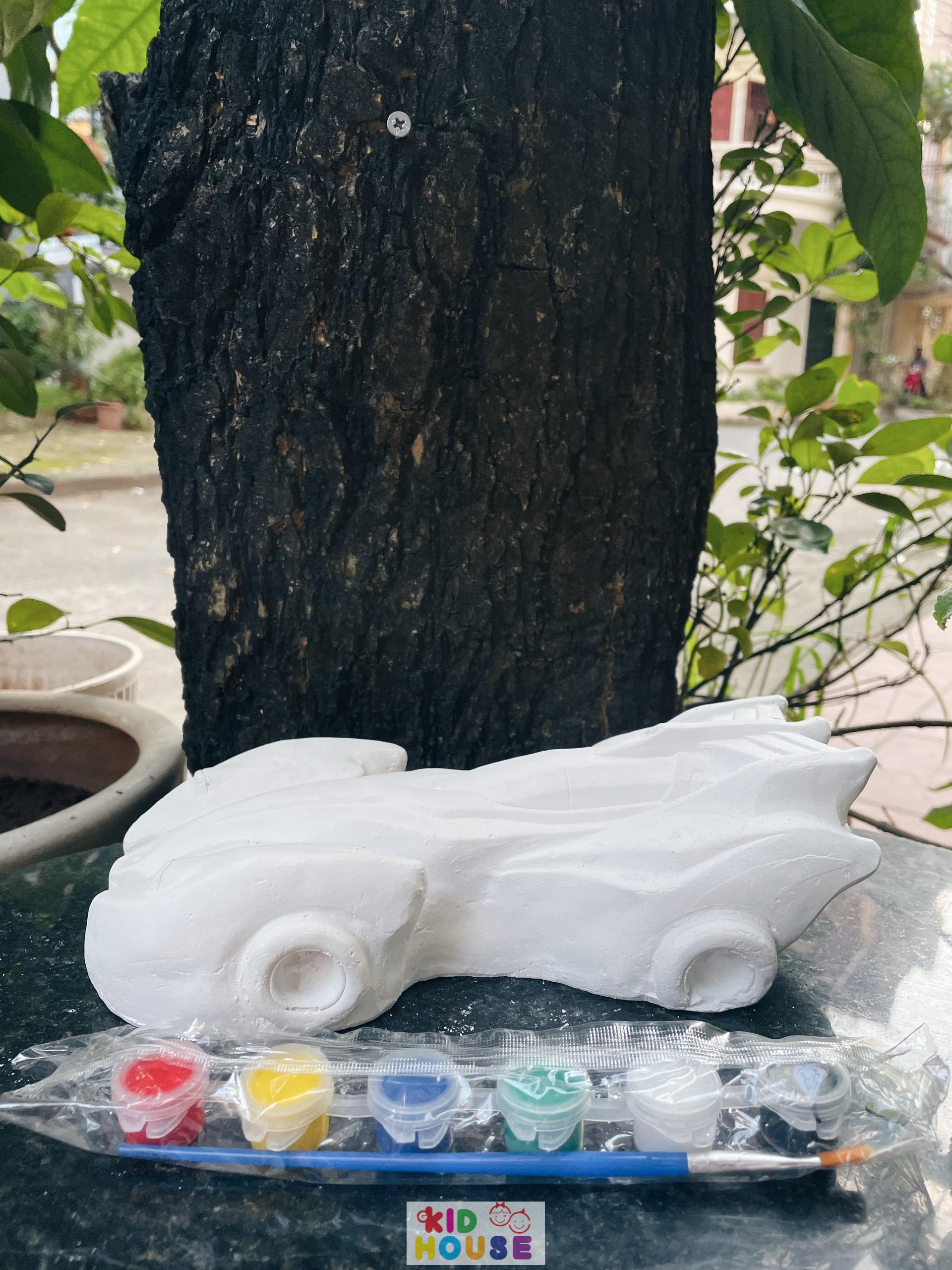 (Size to 16-23cm) Tượng thạch cao bé ba, labubu, kuromi, capybara, công chúa, siêu nhân, Set tô tượng kèm màu và bút vẽ