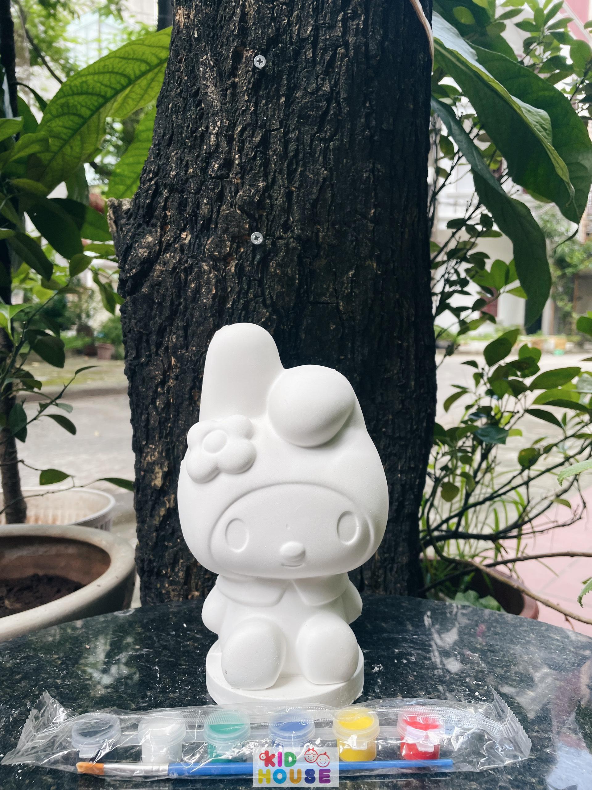 (Size to 16-23cm) Tượng thạch cao bé ba, labubu, kuromi, capybara, công chúa, siêu nhân, Set tô tượng kèm màu và bút vẽ