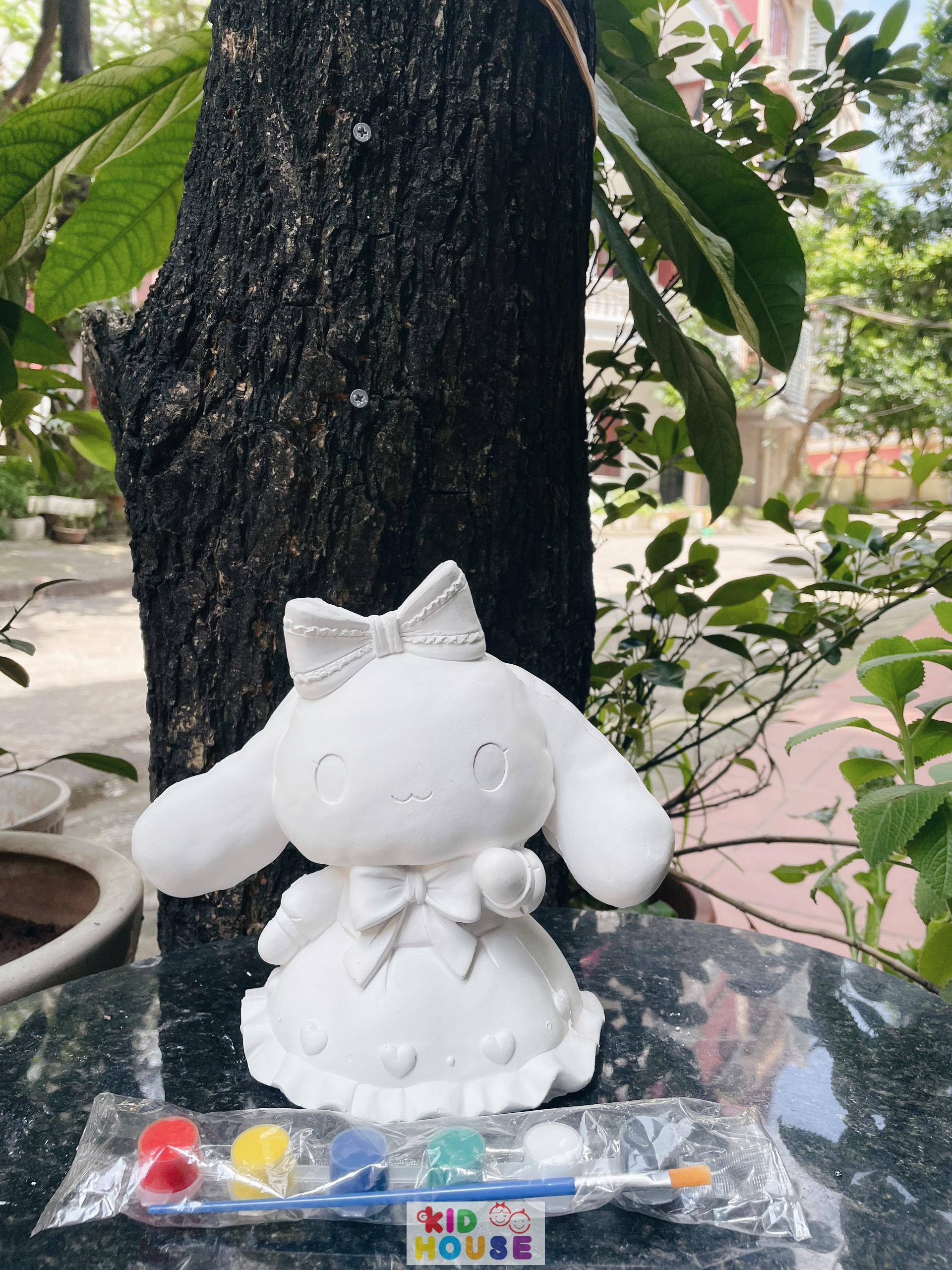 (Size to 16-23cm) Tượng thạch cao bé ba, labubu, kuromi, capybara, công chúa, siêu nhân, Set tô tượng kèm màu và bút vẽ
