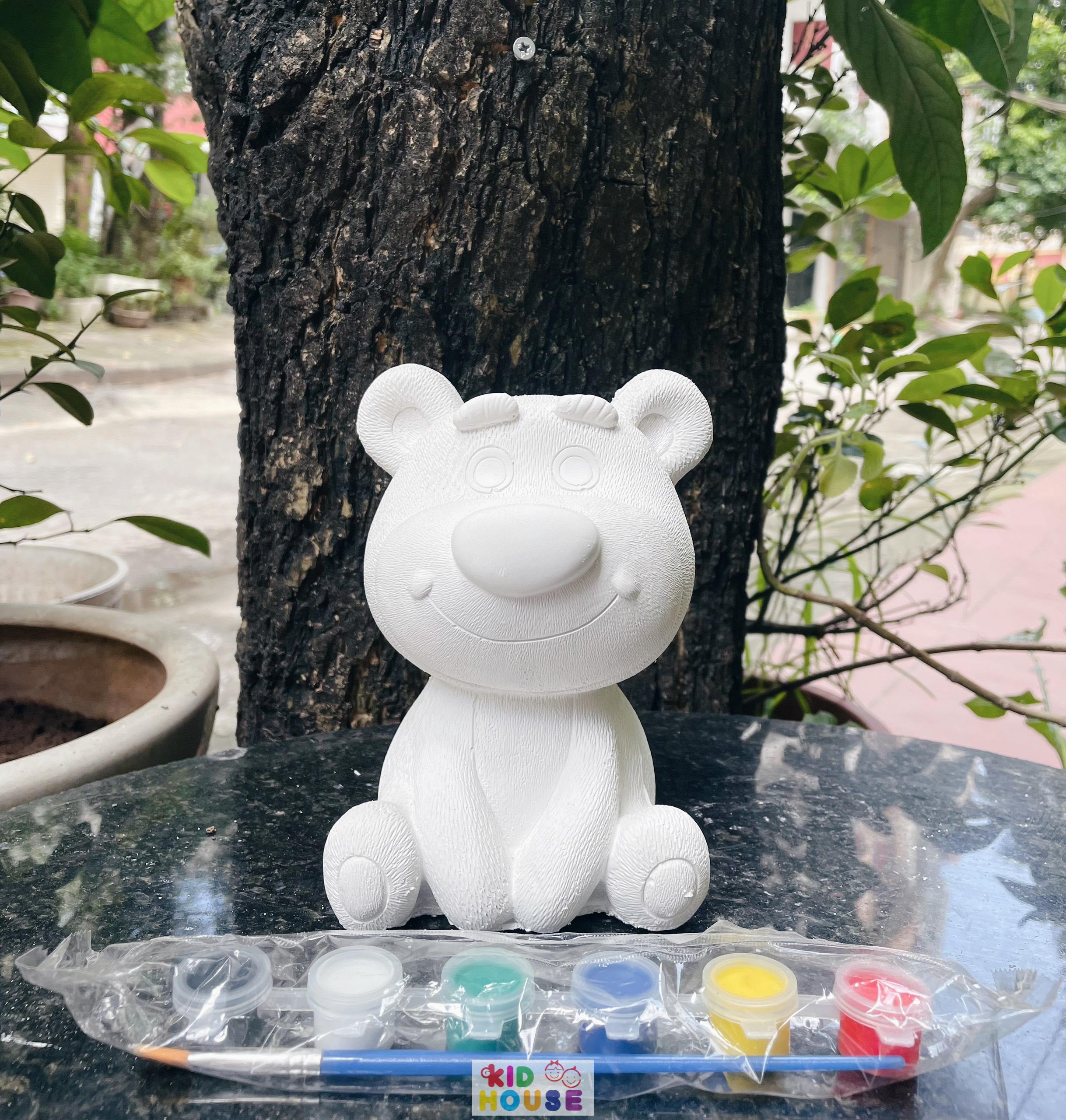 (Size to 16-23cm) Tượng thạch cao bé ba, labubu, kuromi, capybara, công chúa, siêu nhân, Set tô tượng kèm màu và bút vẽ