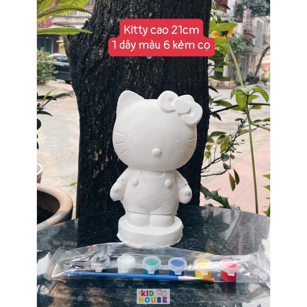 (Size to 16-23cm) Tượng thạch cao bé ba, labubu, kuromi, capybara, công chúa, siêu nhân, Set tô tượng kèm màu và bút vẽ