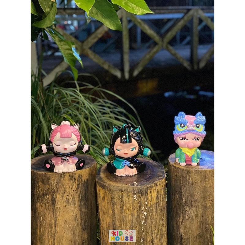 (Size to 16-23cm) Tượng thạch cao bé ba, labubu, kuromi, capybara, công chúa, siêu nhân, Set tô tượng kèm màu và bút vẽ