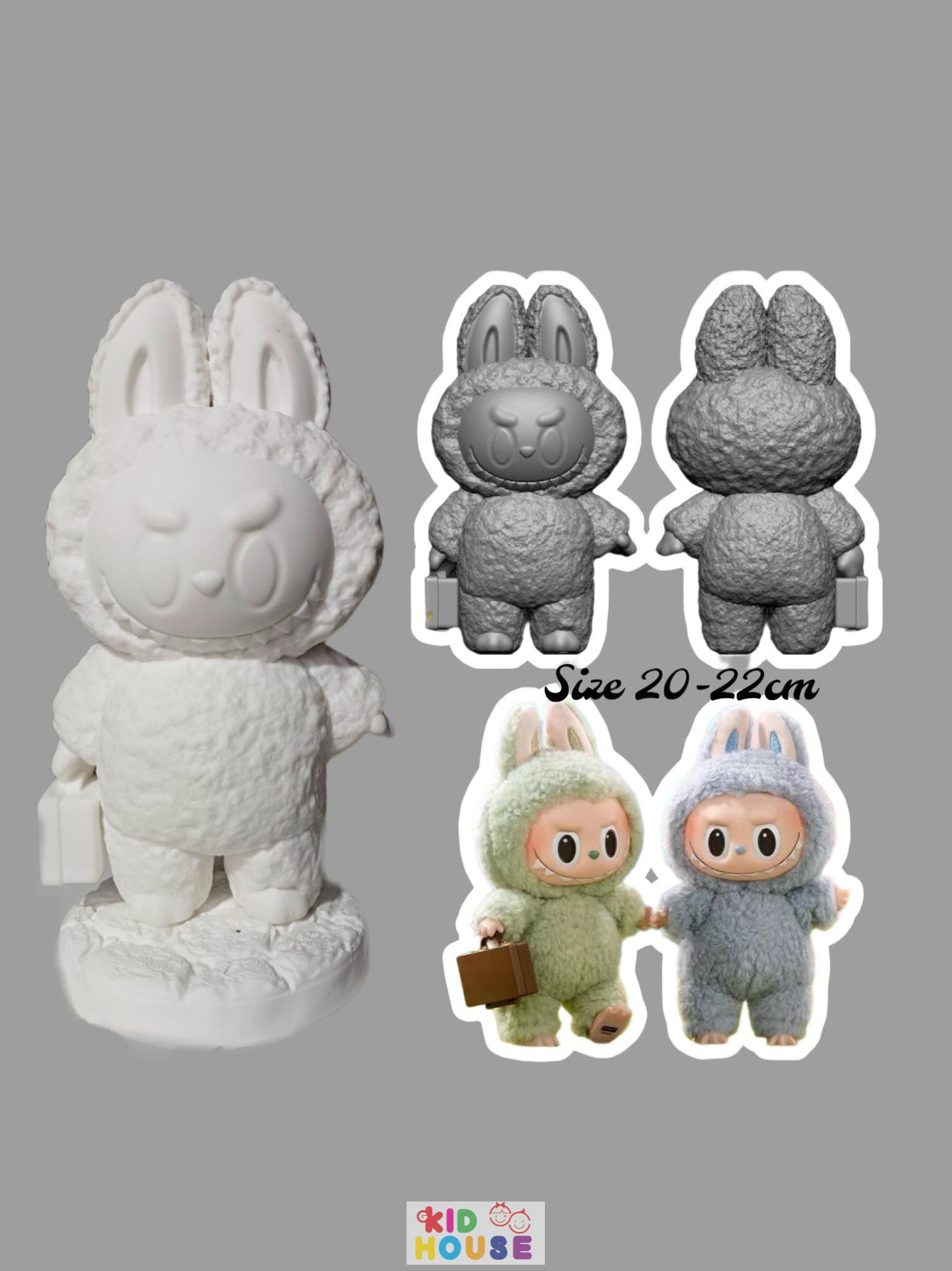 (Size to 16-23cm) Tượng thạch cao bé ba, labubu, kuromi, capybara, công chúa, siêu nhân, Set tô tượng kèm màu và bút vẽ