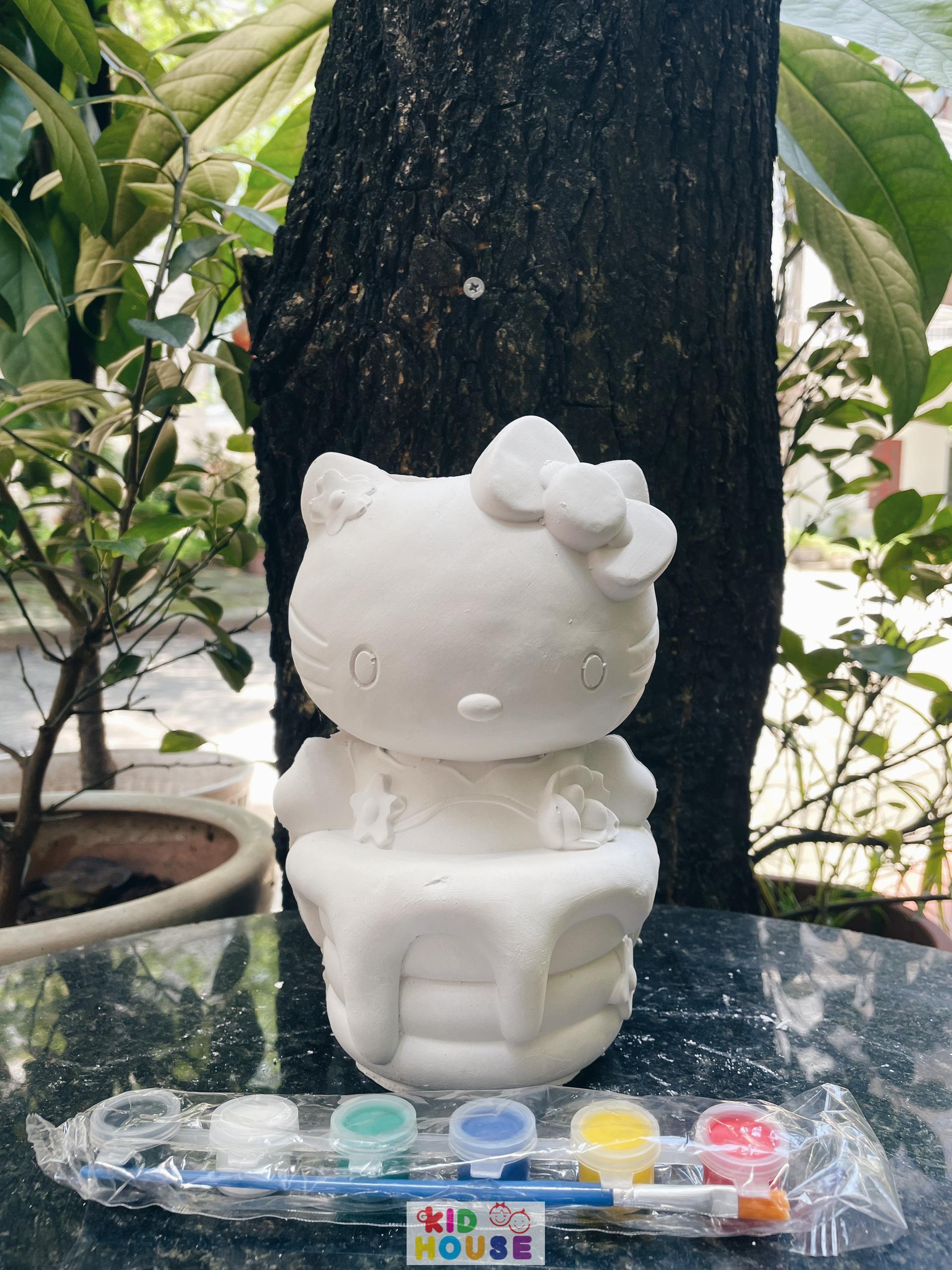 (Size to 16-23cm) Tượng thạch cao bé ba, labubu, kuromi, capybara, công chúa, siêu nhân, Set tô tượng kèm màu và bút vẽ