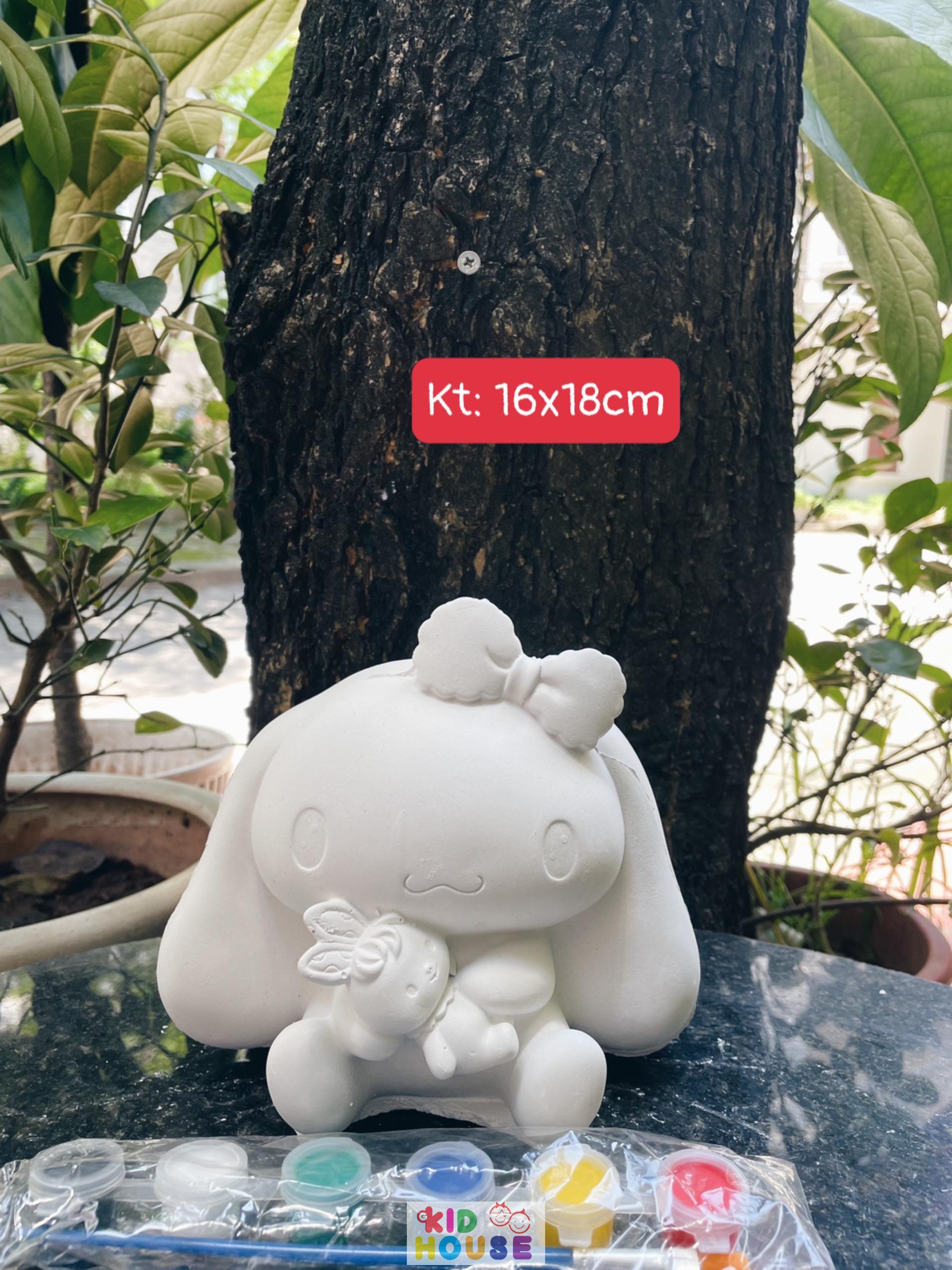 (Size to 16-23cm) Tượng thạch cao bé ba, labubu, kuromi, capybara, công chúa, siêu nhân, Set tô tượng kèm màu và bút vẽ