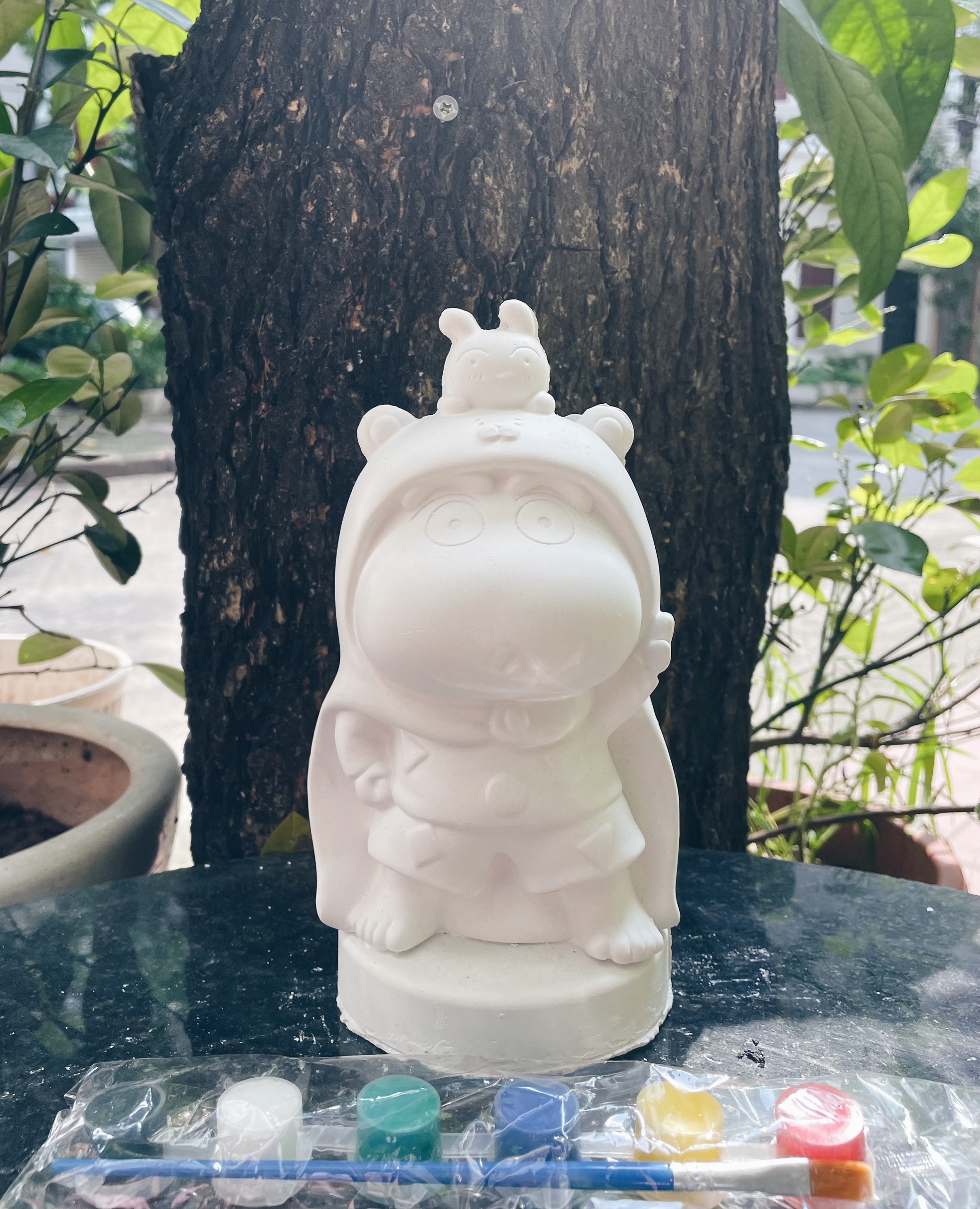(Size to 16-23cm) Tượng thạch cao bé ba, labubu, kuromi, capybara, công chúa, siêu nhân, Set tô tượng kèm màu và bút vẽ