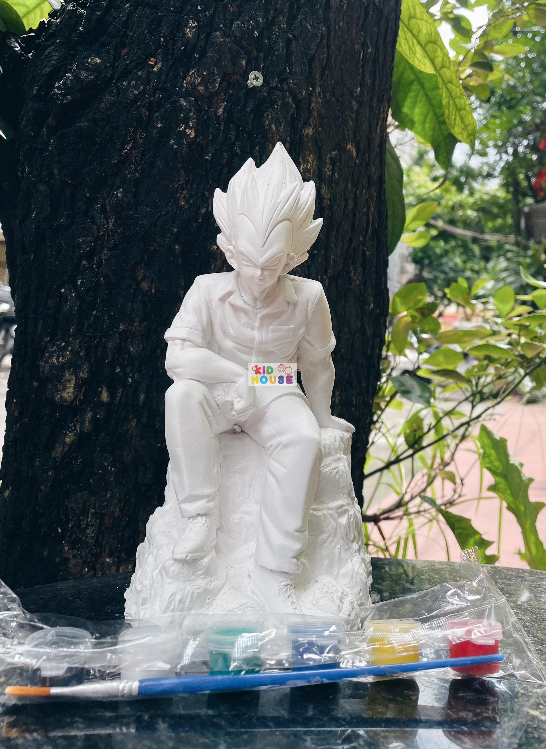 (Size to 16-23cm) Tượng thạch cao bé ba, labubu, kuromi, capybara, công chúa, siêu nhân, Set tô tượng kèm màu và bút vẽ