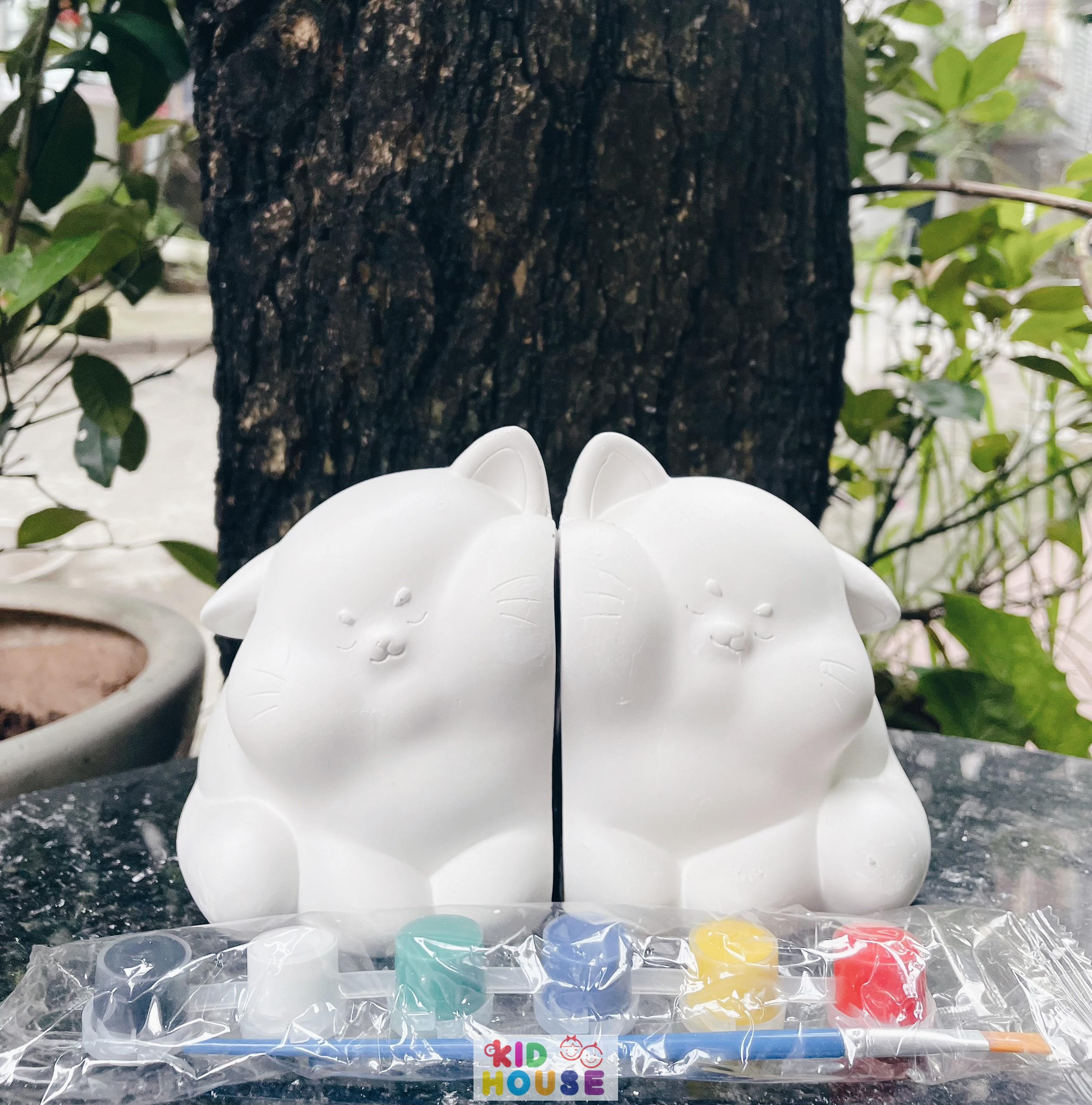 (Size to 16-23cm) Tượng thạch cao bé ba, labubu, kuromi, capybara, công chúa, siêu nhân, Set tô tượng kèm màu và bút vẽ