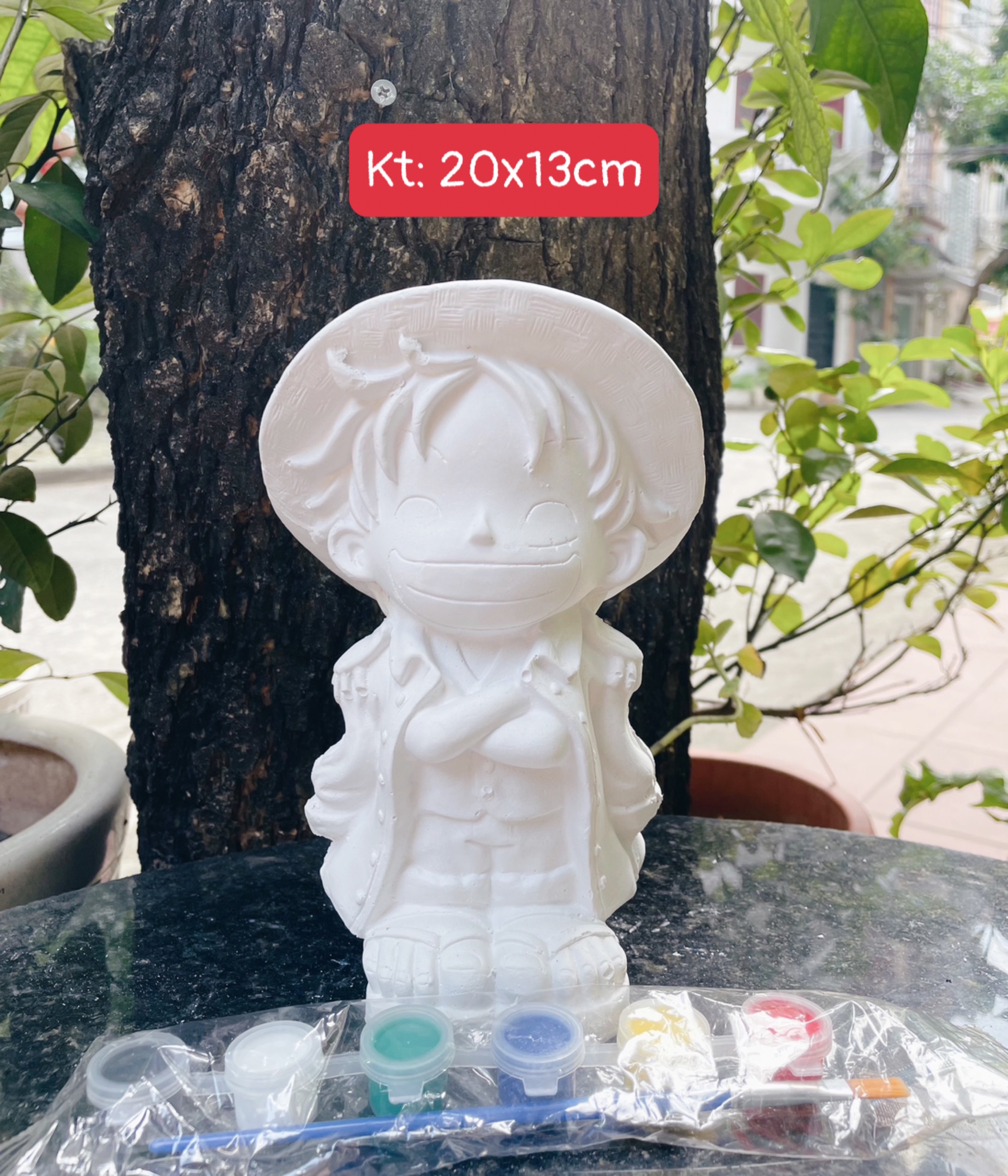 (Size to 16-23cm) Tượng thạch cao bé ba, labubu, kuromi, capybara, công chúa, siêu nhân, Set tô tượng kèm màu và bút vẽ