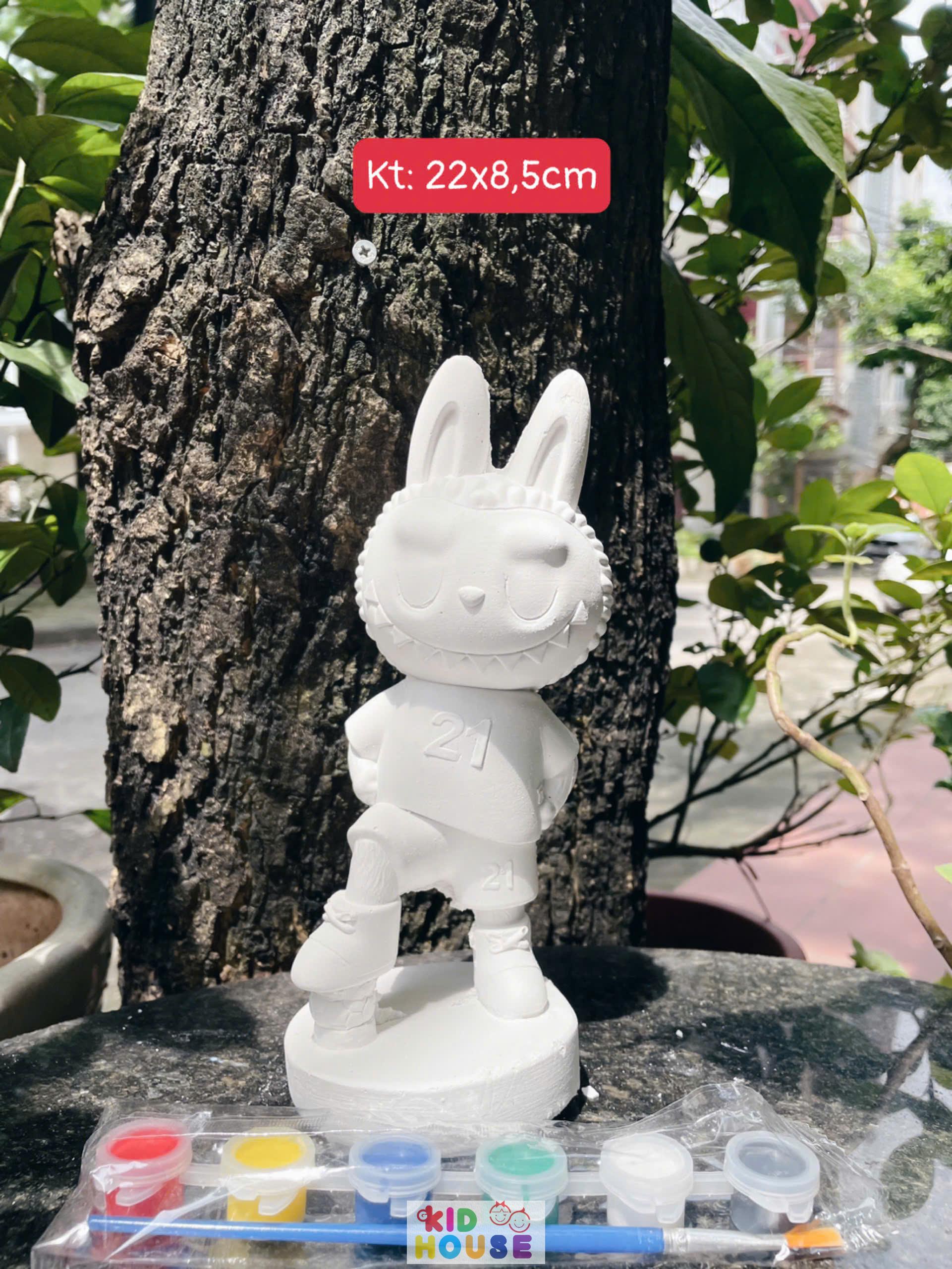 (Size to 16-23cm) Tượng thạch cao bé ba, labubu, kuromi, capybara, công chúa, siêu nhân, Set tô tượng kèm màu và bút vẽ