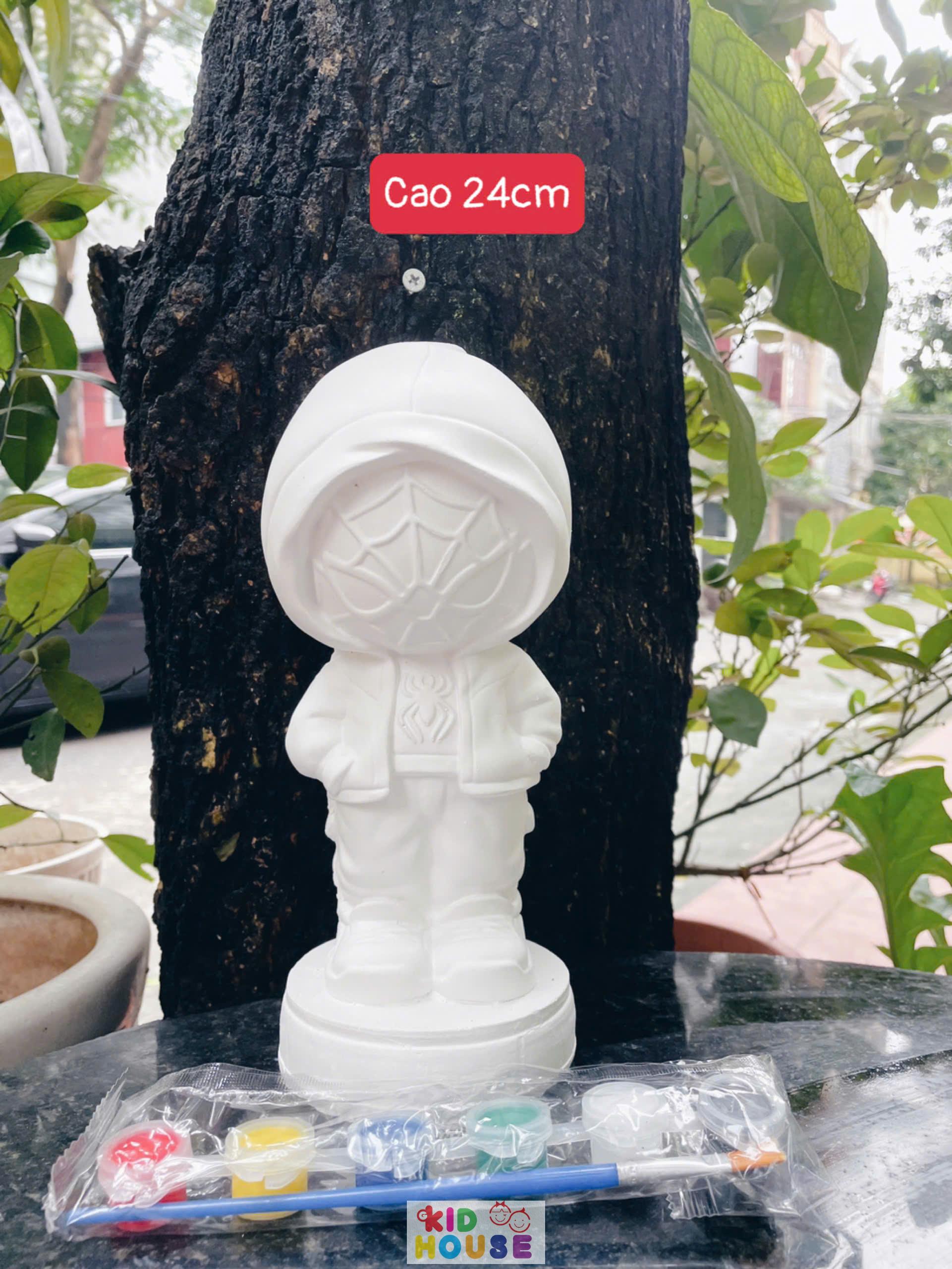 (Size to 16-23cm) Tượng thạch cao bé ba, labubu, kuromi, capybara, công chúa, siêu nhân, Set tô tượng kèm màu và bút vẽ