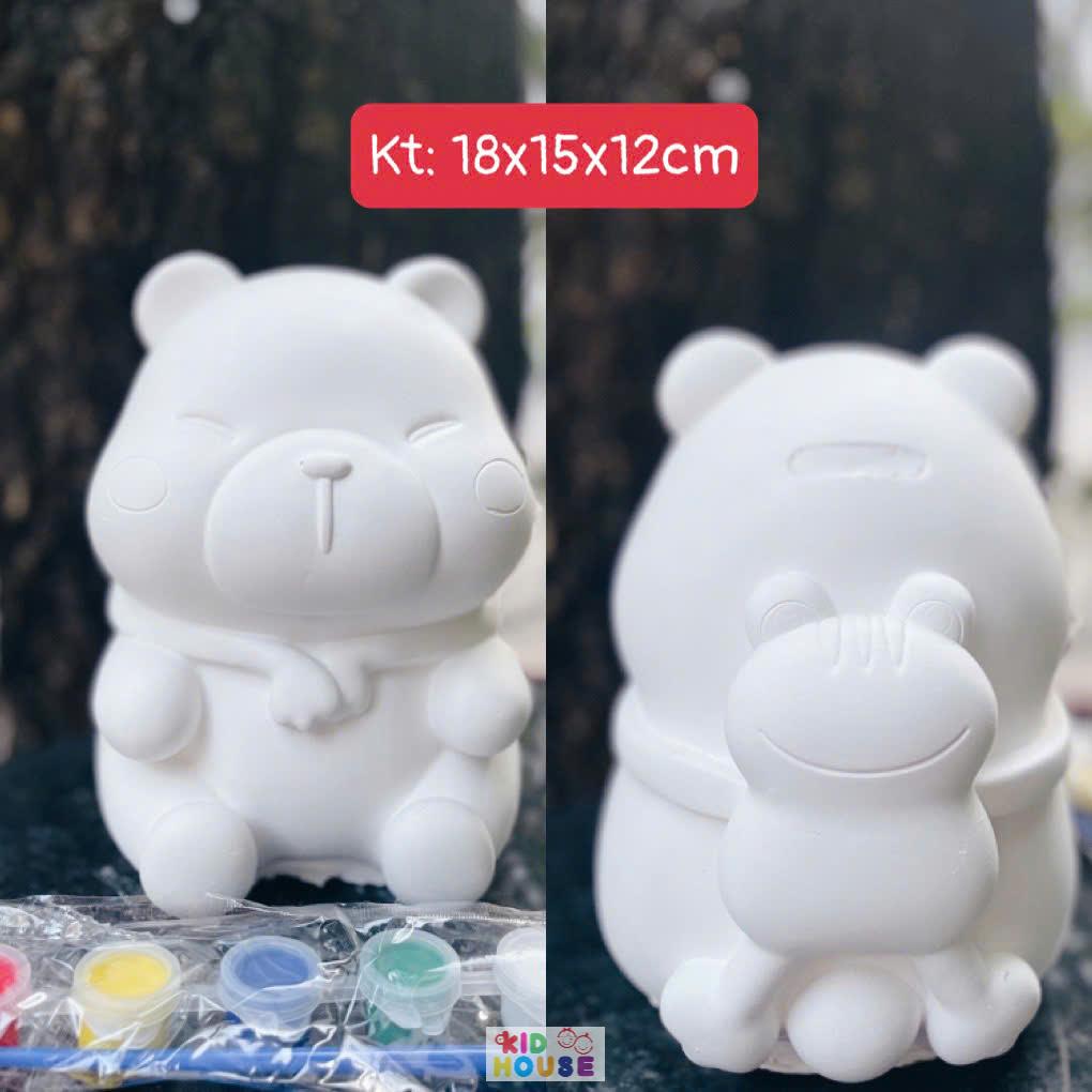 (Size to 16-23cm) Tượng thạch cao bé ba, labubu, kuromi, capybara, công chúa, siêu nhân, Set tô tượng kèm màu và bút vẽ