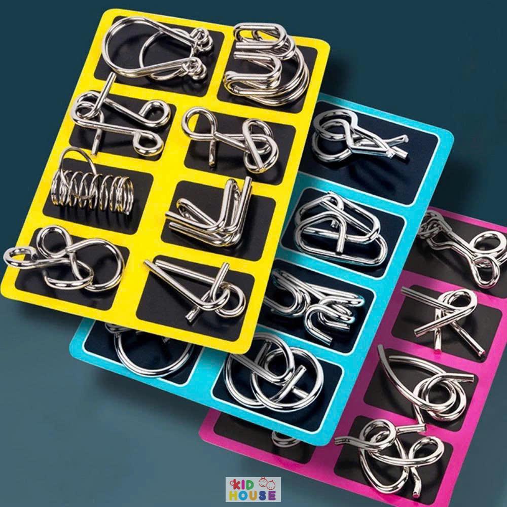 Bộ trò chơi móc khóa trí tuệ Nhật Bản, Đồ chơi tháo lắp móc khóa thông minh, giải móc khóa phát triển tư duy cho bé