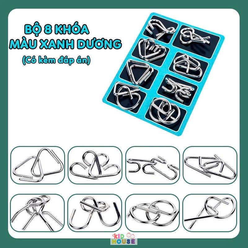 Bộ trò chơi móc khóa trí tuệ Nhật Bản, Đồ chơi tháo lắp móc khóa thông minh, giải móc khóa phát triển tư duy cho bé