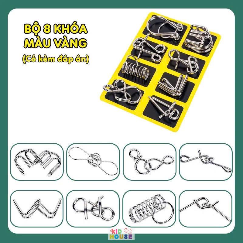 Bộ trò chơi móc khóa trí tuệ Nhật Bản, Đồ chơi tháo lắp móc khóa thông minh, giải móc khóa phát triển tư duy cho bé