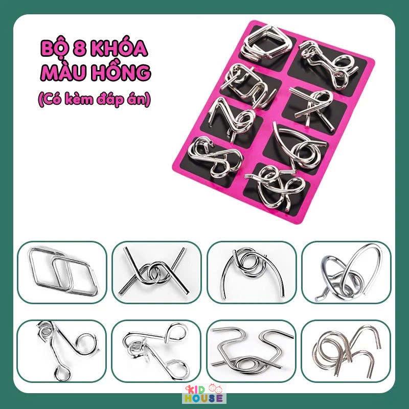 Bộ trò chơi móc khóa trí tuệ Nhật Bản, Đồ chơi tháo lắp móc khóa thông minh, giải móc khóa phát triển tư duy cho bé