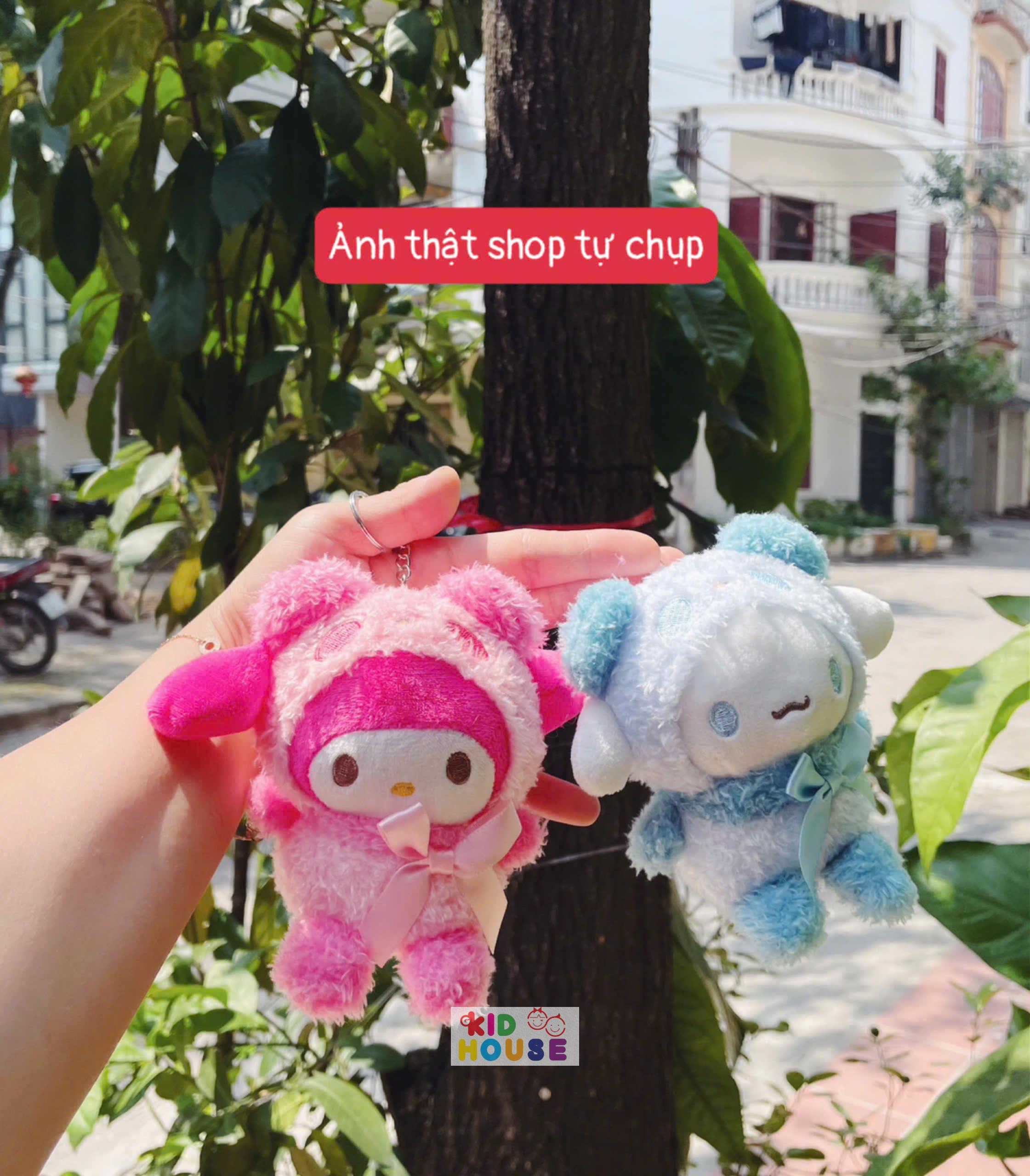 Móc khóa gấu bông kuromi, capybara, babythree xinh xắn treo balo túi xách, móc khóa nhân vật dễ thương