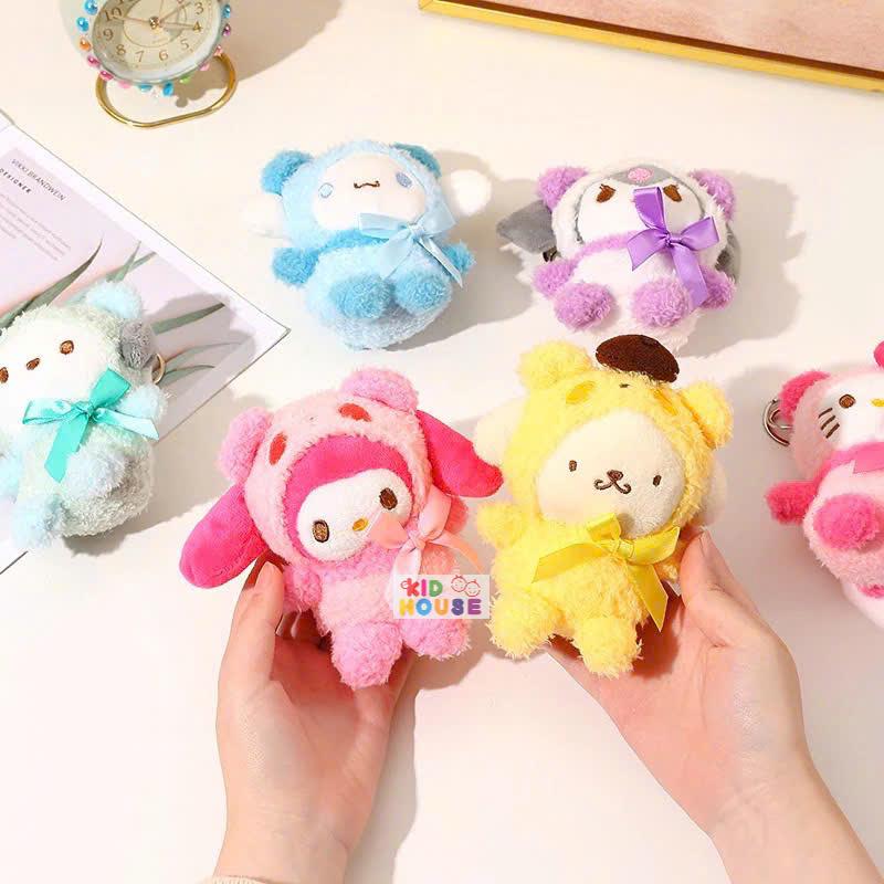 Móc khóa gấu bông kuromi, capybara, babythree xinh xắn treo balo túi xách, móc khóa nhân vật dễ thương