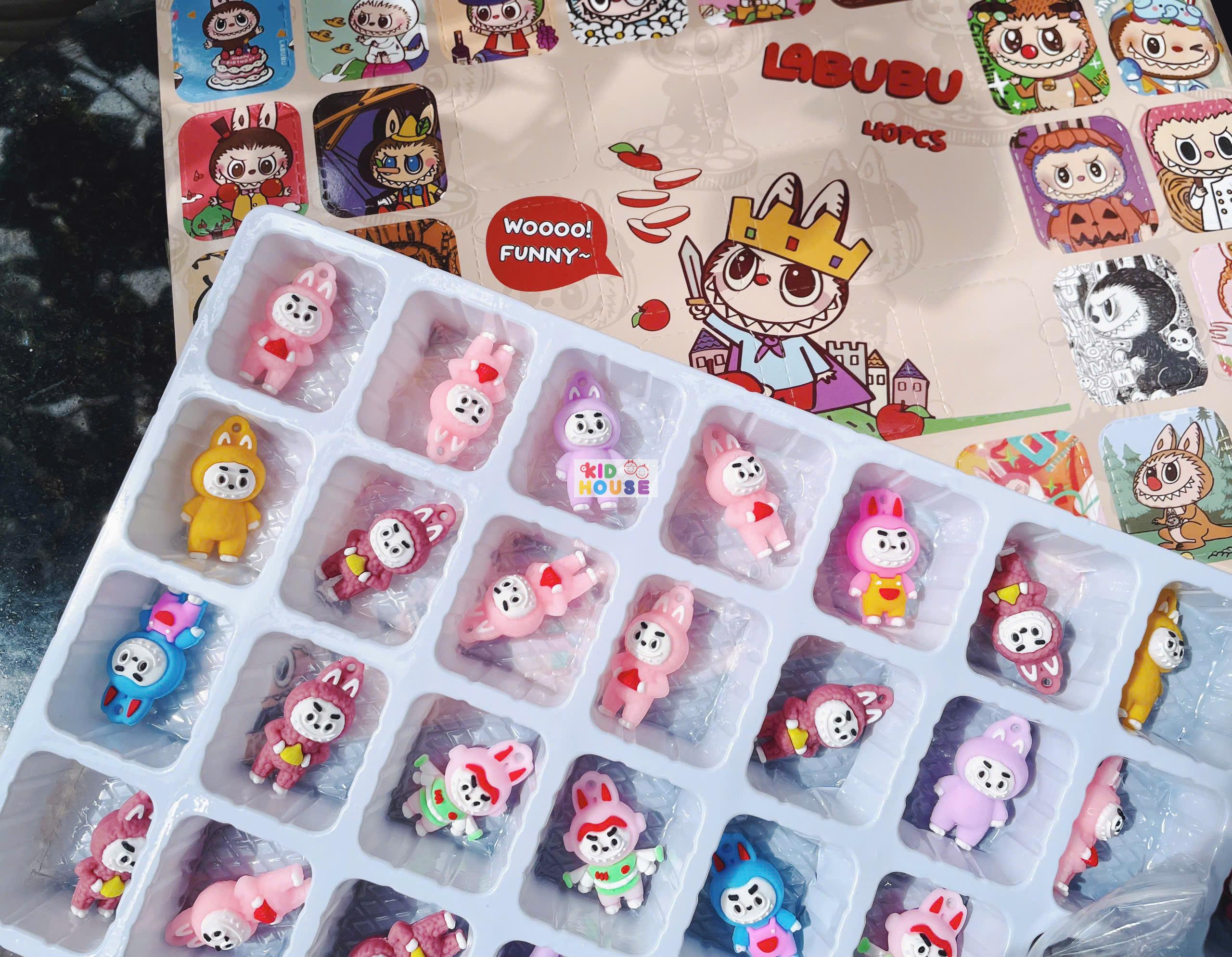 Hộp quà bất ngờ 40 chi tiết Kuromi, Capybara, Labubu, đồ chơi hidden box hộp quà bí mật Kuromi kèm móc khóa