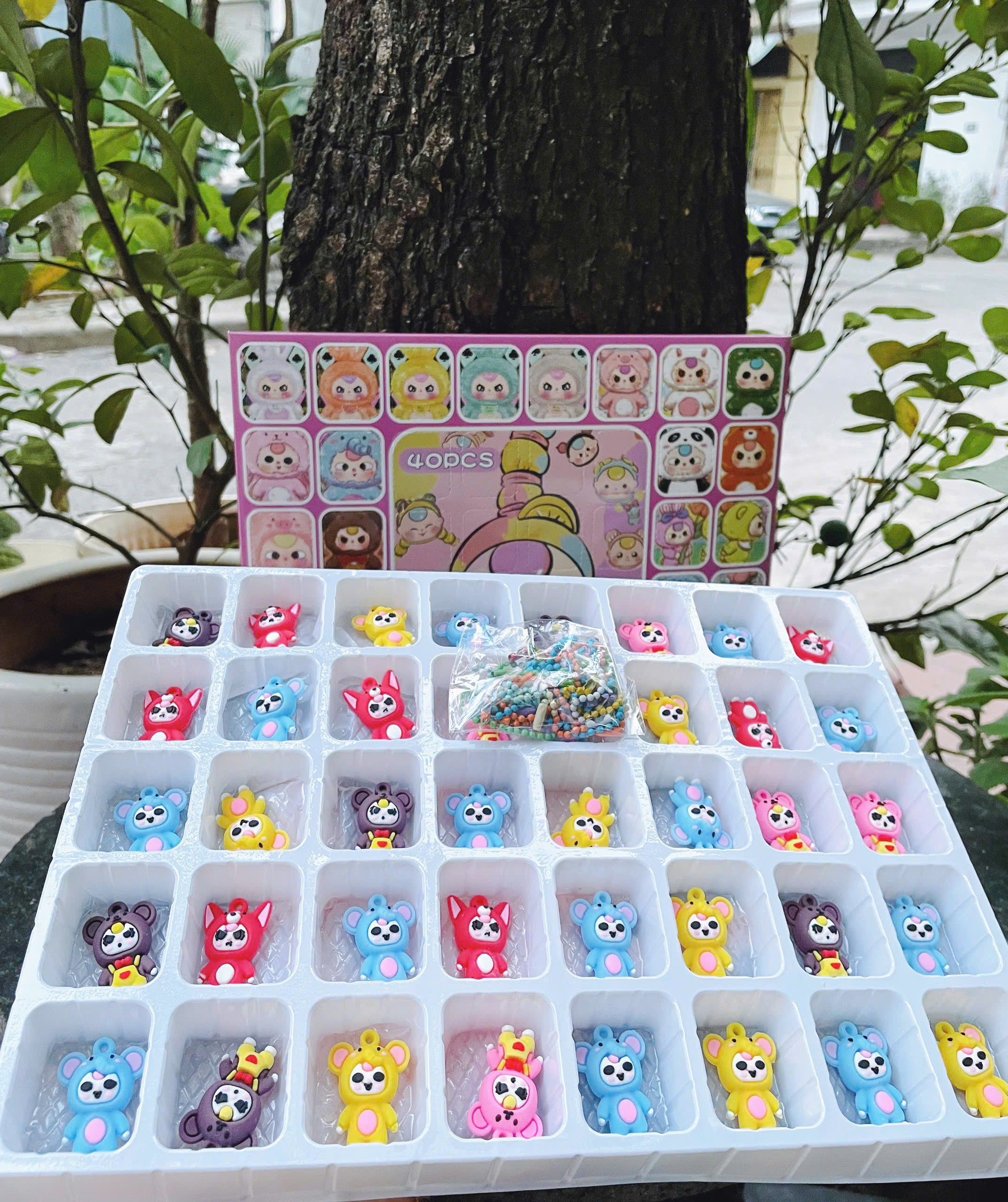 Hộp quà bất ngờ 40 chi tiết Kuromi, Capybara, Labubu, đồ chơi hidden box hộp quà bí mật Kuromi kèm móc khóa