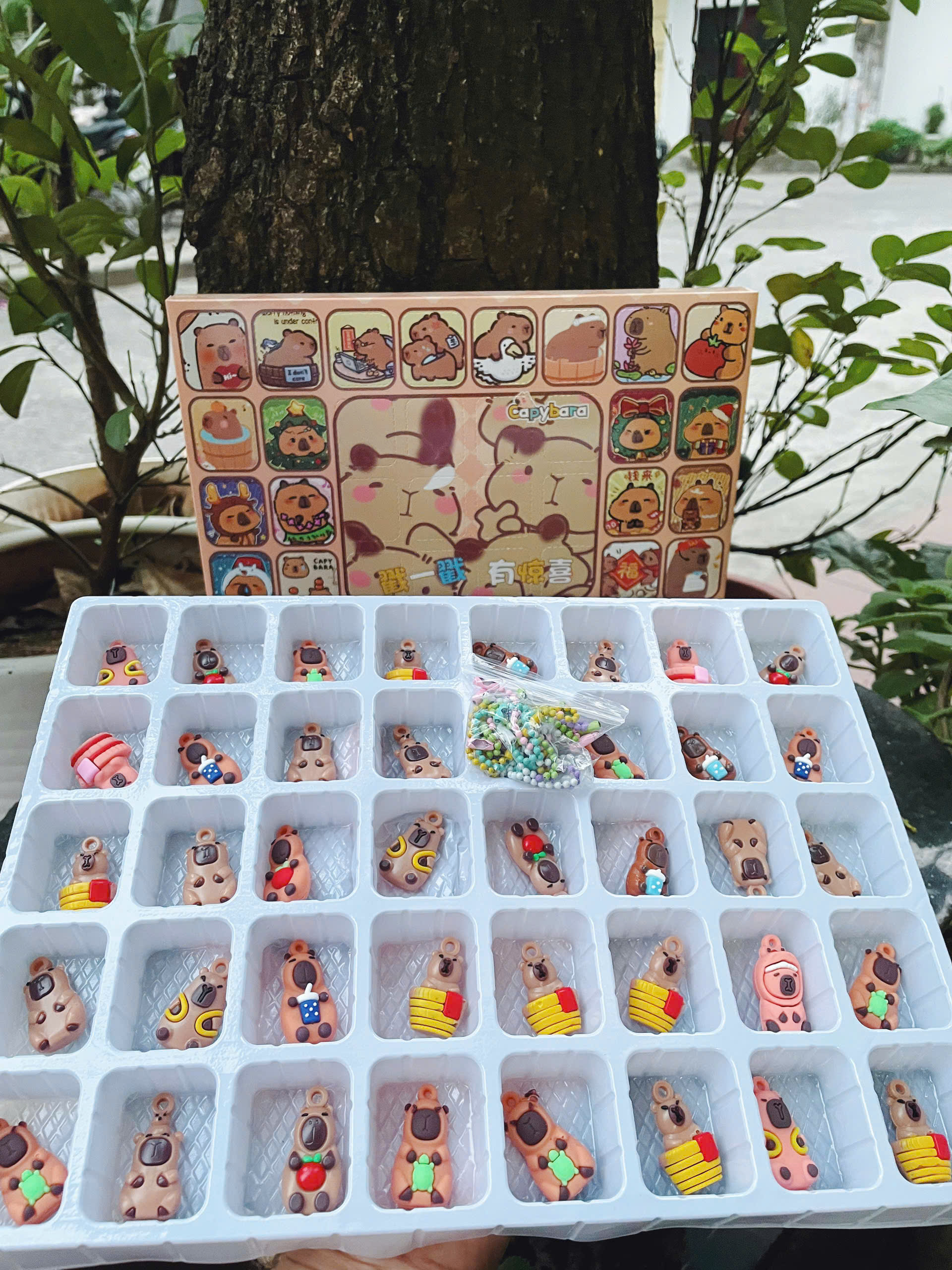 Hộp quà bất ngờ 40 chi tiết Kuromi, Capybara, Labubu, đồ chơi hidden box hộp quà bí mật Kuromi kèm móc khóa