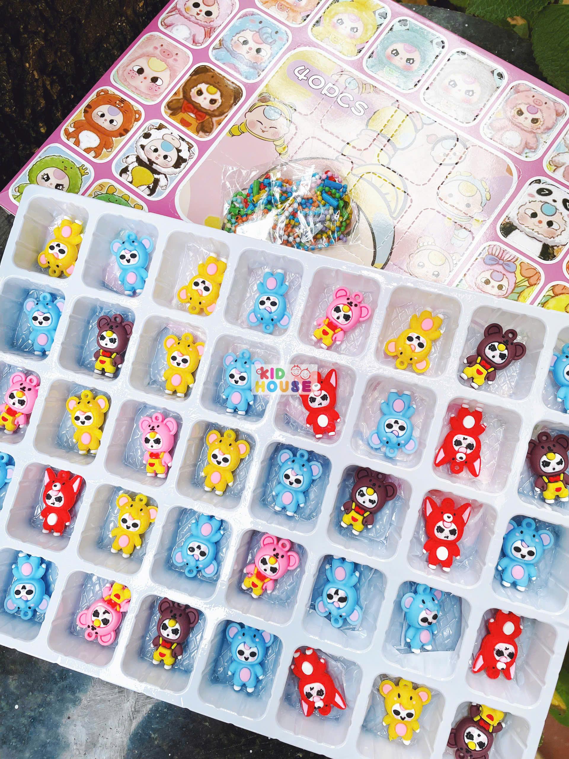 Hộp quà bất ngờ 40 chi tiết Kuromi, Capybara, Labubu, đồ chơi hidden box hộp quà bí mật Kuromi kèm móc khóa