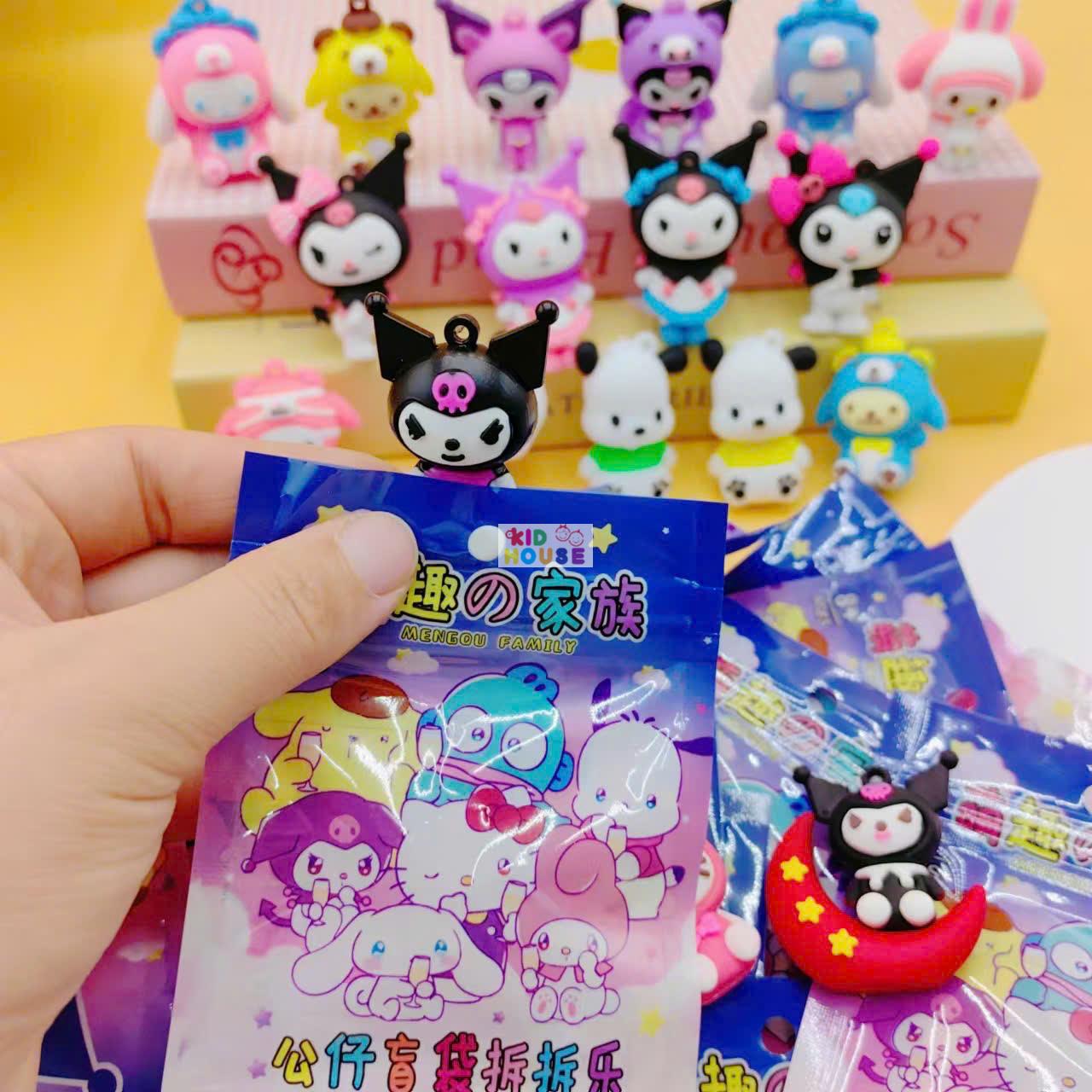 (Size 3,5-4cm) Hộp 32 túi mù kuromi, capybara, labubu dễ thương cho bé, túi mù theo chủ đề có thể tái sử dụng nhiều lần