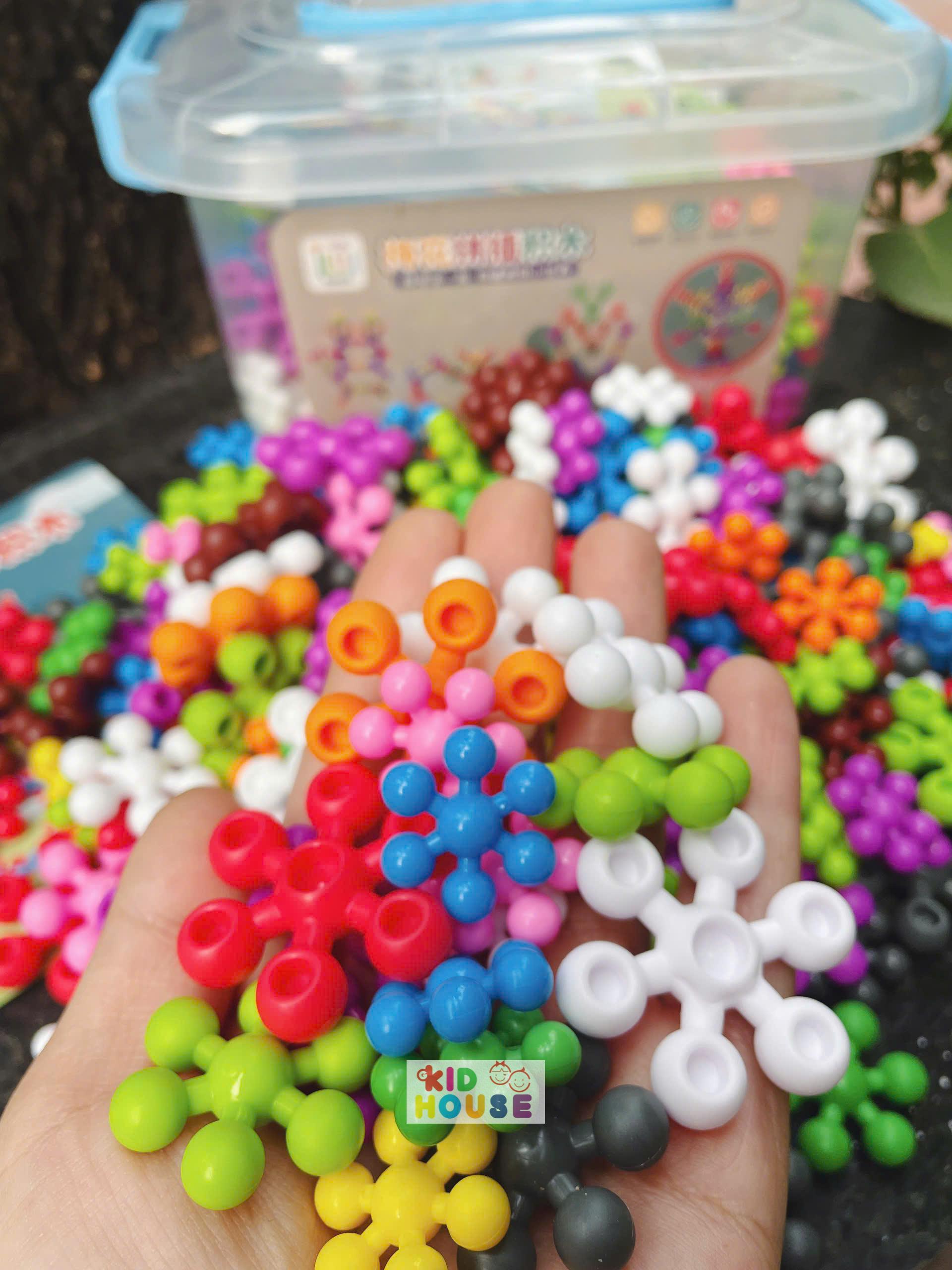 Bộ xếp hình hình hoa mai 3D 200, 400 chi tiết, mô hình lắp ráp hoa mai 3D xoay chiều tặng kèm hướng dẫn lắp ráp