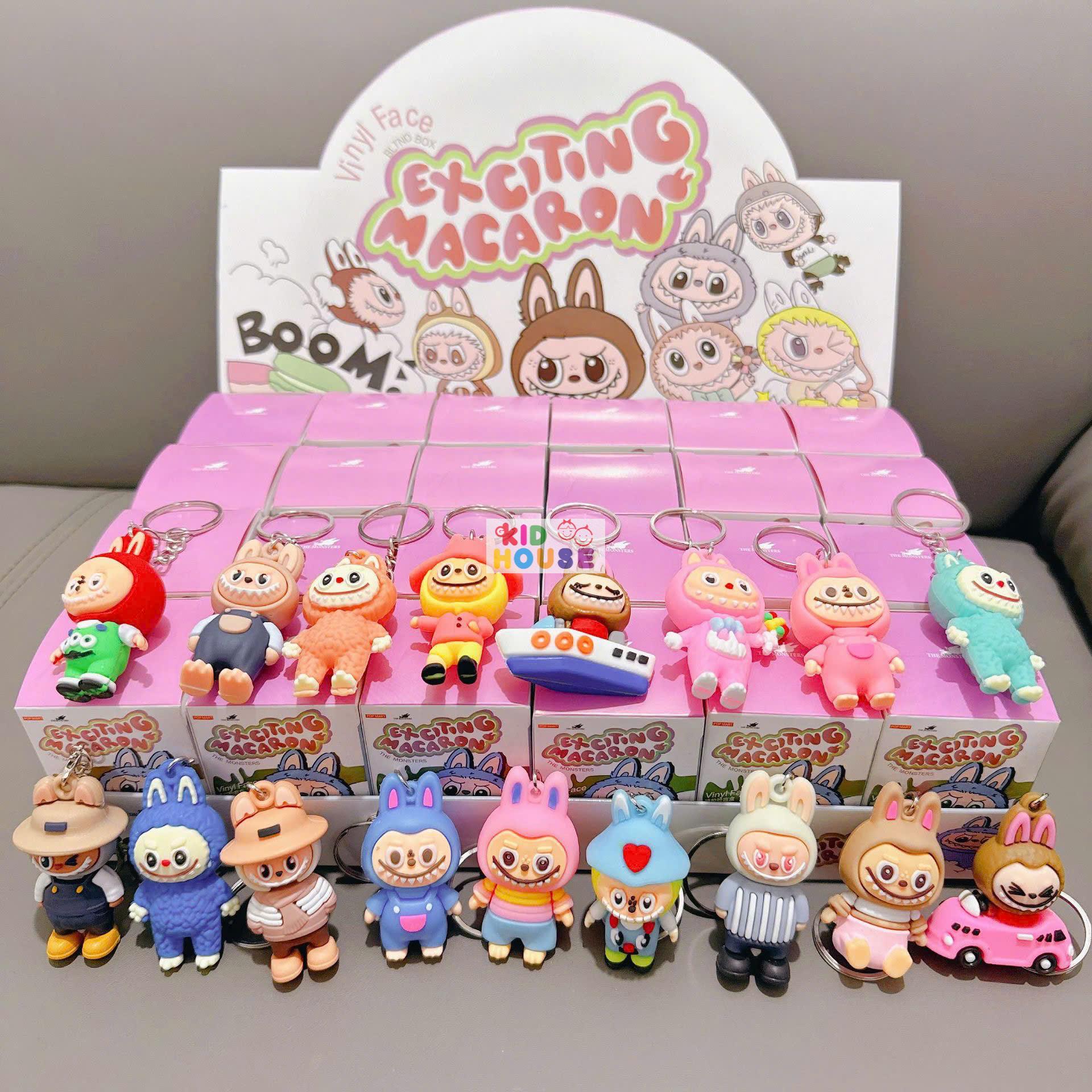 Blindbox hộp mù bí ẩn 24 móc khóa bé ba, capybara, kuromi, labubu, hộp mù móc khóa trang trí balo túi xách