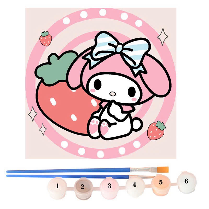 Tranh tô màu số hóa đã căng khung kèm màu, cọ size 20x20, tranh số hóa hoạt hình, bé ba, phong cảnh, loopy, cappy bara