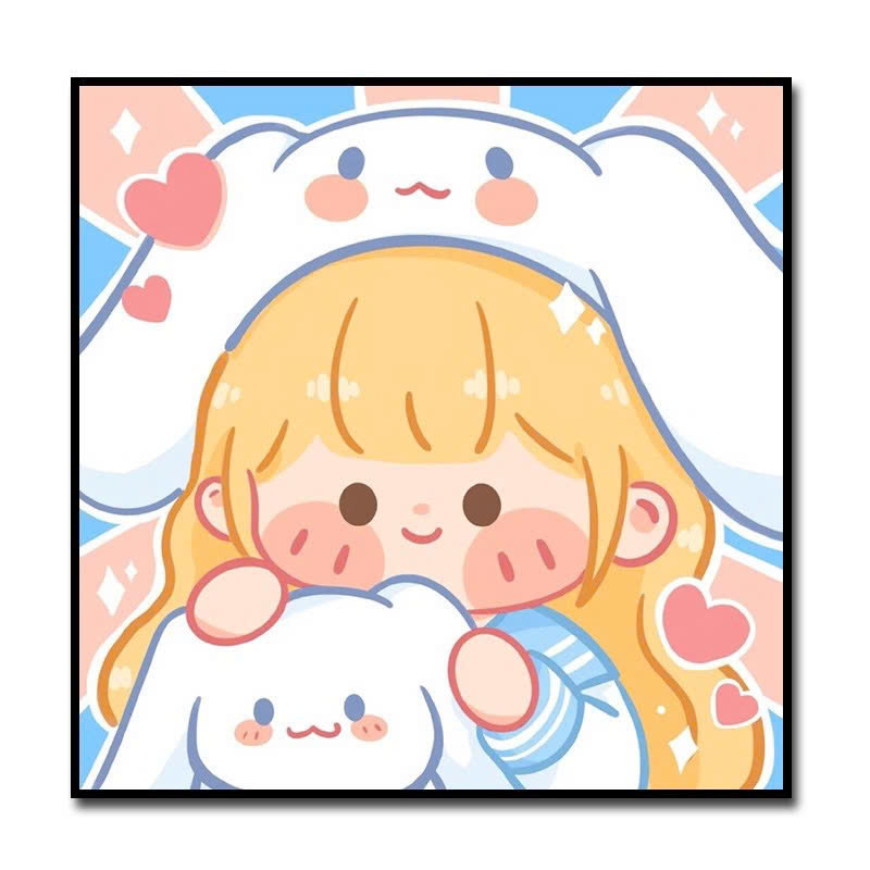 Tranh tô màu số hóa đã căng khung kèm màu, cọ size 20x20, tranh số hóa hoạt hình, bé ba, phong cảnh, loopy, cappy bara