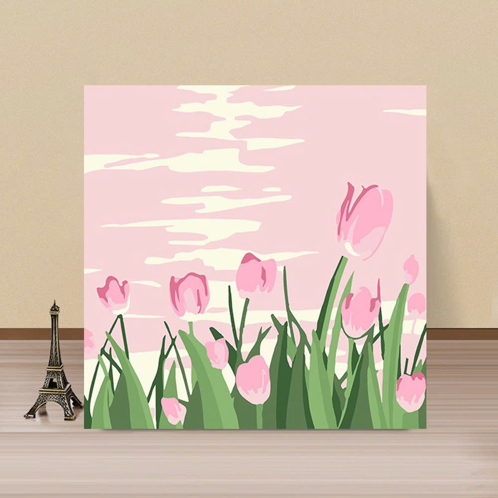 Tranh tô màu số hóa đã căng khung kèm màu, cọ size 20x20, tranh số hóa hoạt hình, bé ba, phong cảnh, loopy, cappy bara