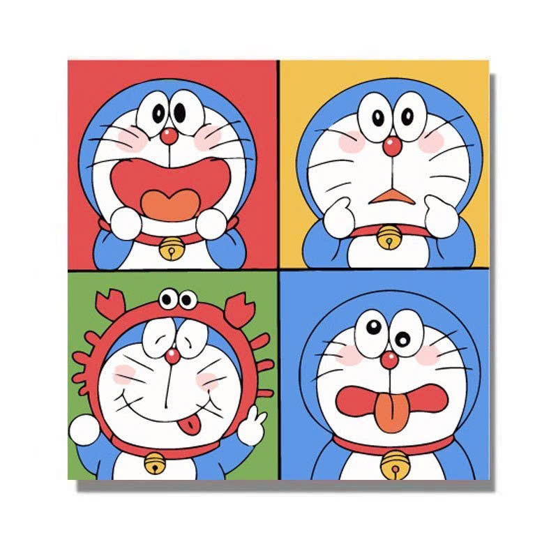 Tranh tô màu số hóa đã căng khung kèm màu, cọ size 20x20, tranh số hóa hoạt hình, bé ba, phong cảnh, loopy, cappy bara