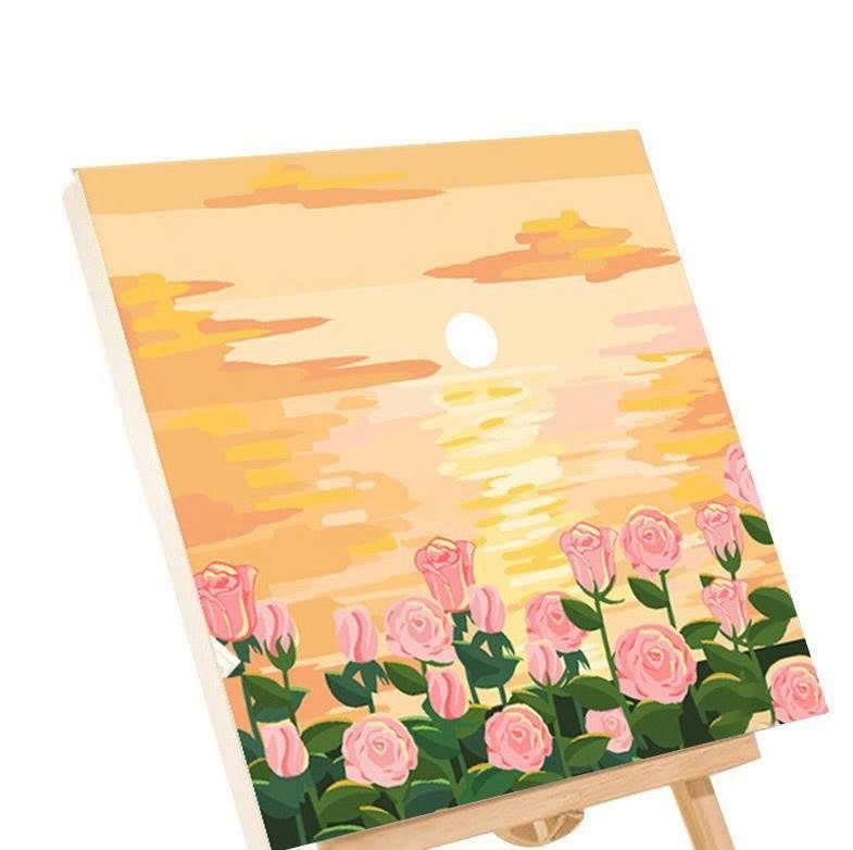 Tranh tô màu số hóa đã căng khung kèm màu, cọ size 20x20, tranh số hóa hoạt hình, bé ba, phong cảnh, loopy, cappy bara