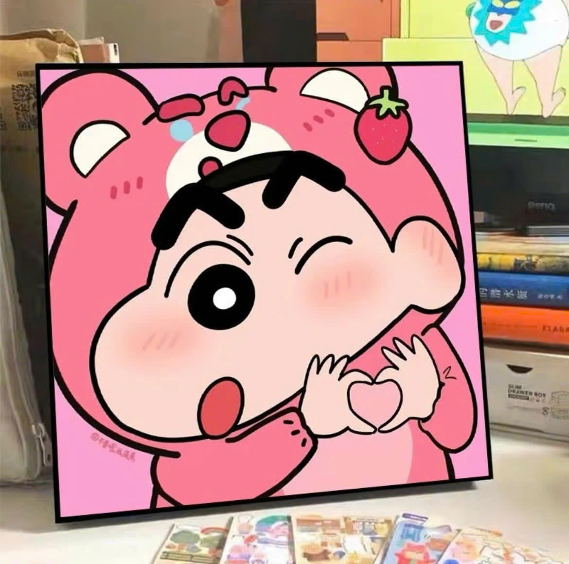 Tranh tô màu số hóa đã căng khung kèm màu, cọ size 20x20, tranh số hóa hoạt hình, bé ba, phong cảnh, loopy, cappy bara