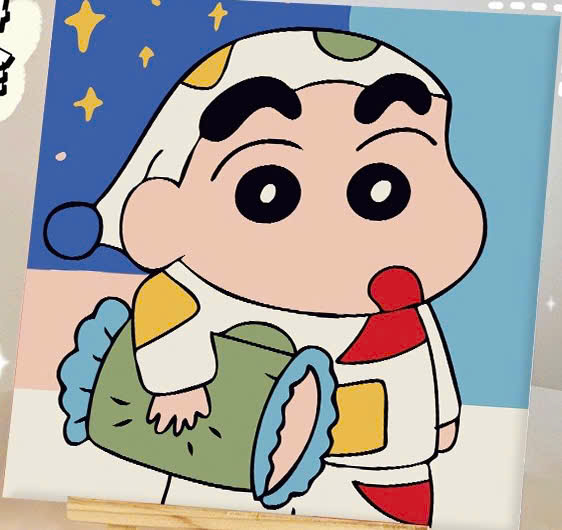 Tranh tô màu số hóa đã căng khung kèm màu, cọ size 20x20, tranh số hóa hoạt hình, bé ba, phong cảnh, loopy, cappy bara