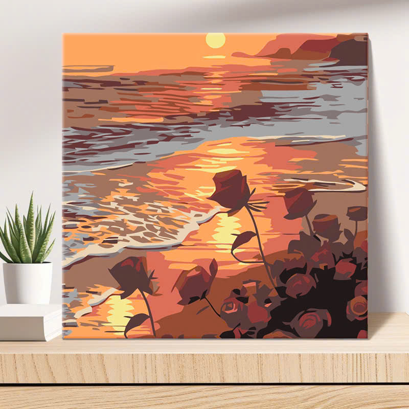 Tranh tô màu số hóa đã căng khung kèm màu, cọ size 20x20, tranh số hóa hoạt hình, bé ba, phong cảnh, loopy, cappy bara