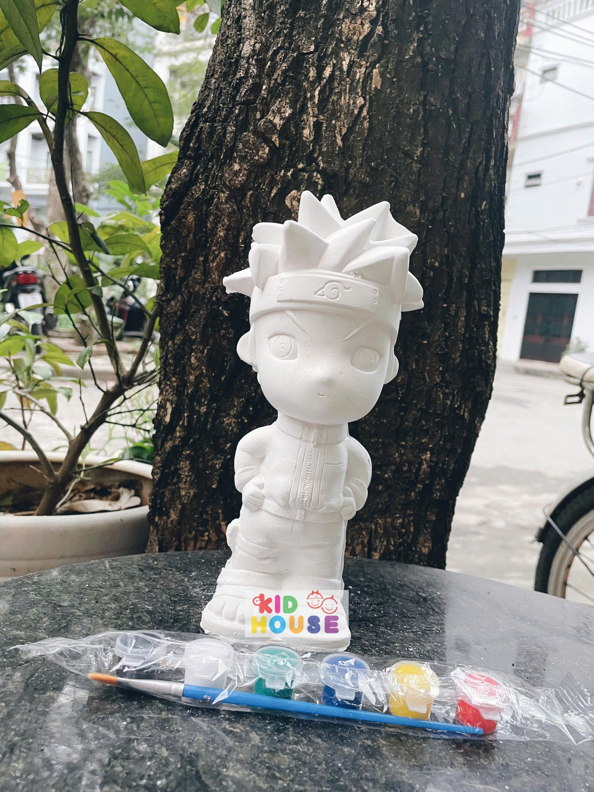 (Size to 16-23cm) Tượng thạch cao bé ba, labubu, kuromi, capybara, công chúa, siêu nhân, Set tô tượng kèm màu và bút vẽ